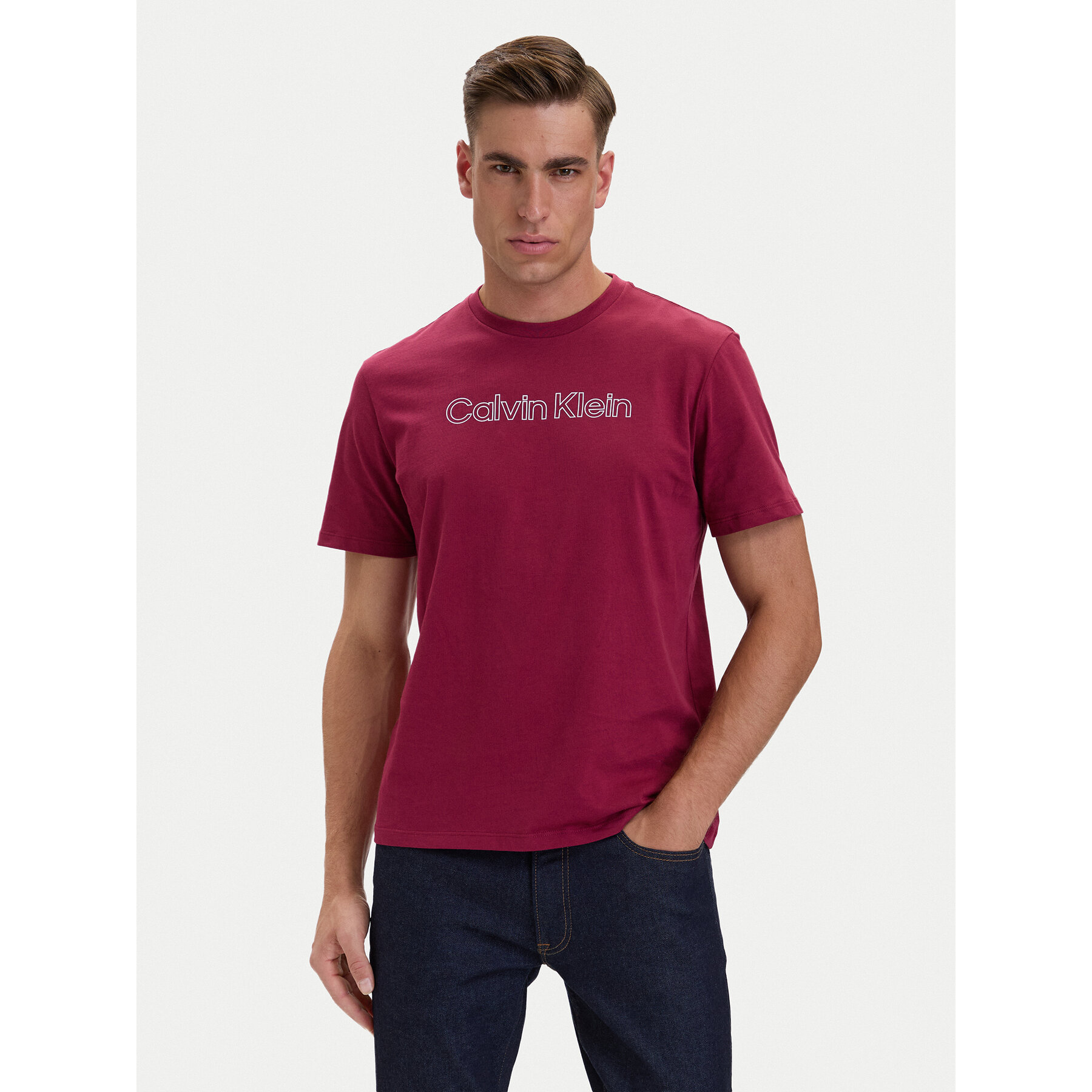 Calvin Klein T-Shirt 30s Logo Graphic LV04LH800G Dunkelrosa Regular Fit