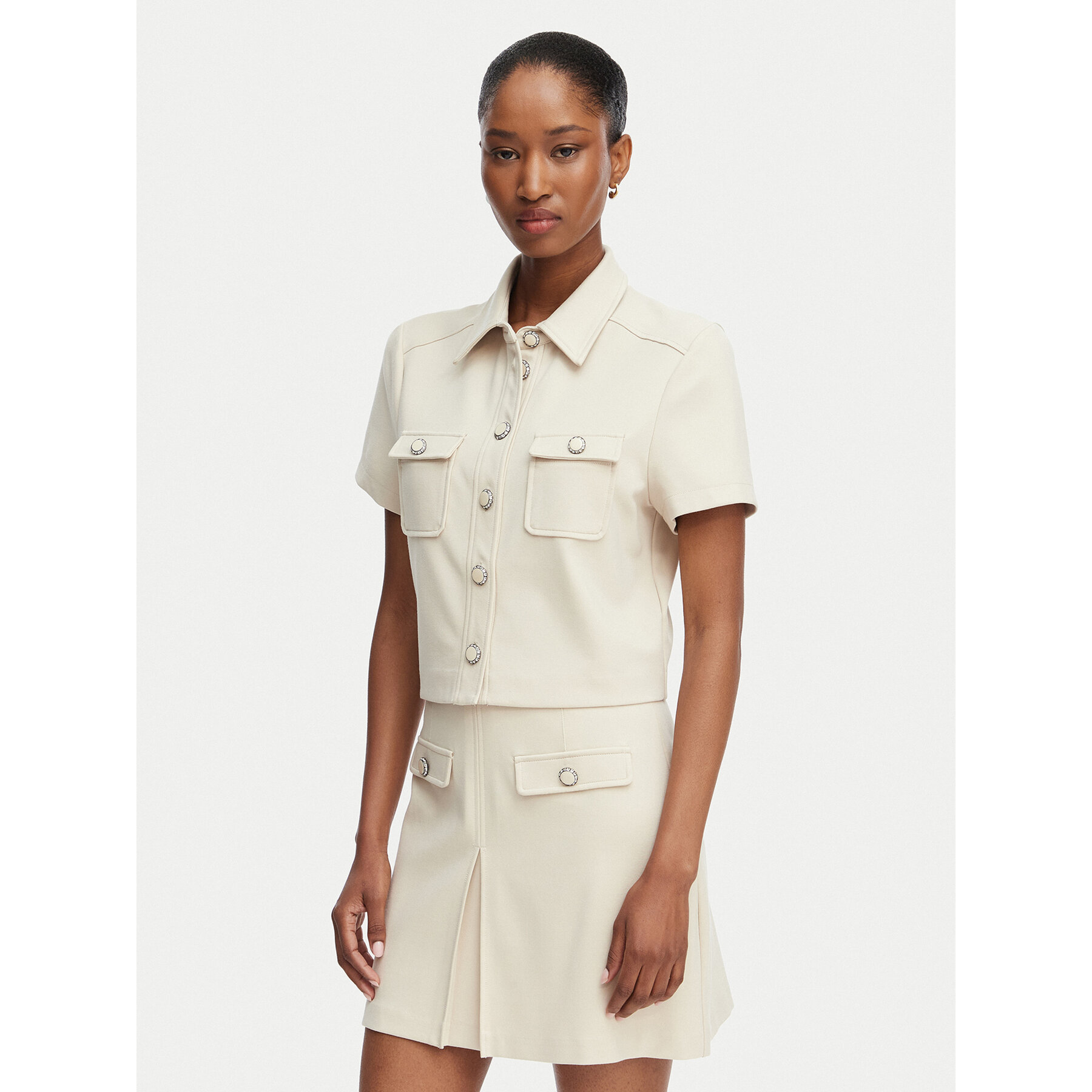Guess Hemd W6RH83 KCMU2 Beige Regular Fit