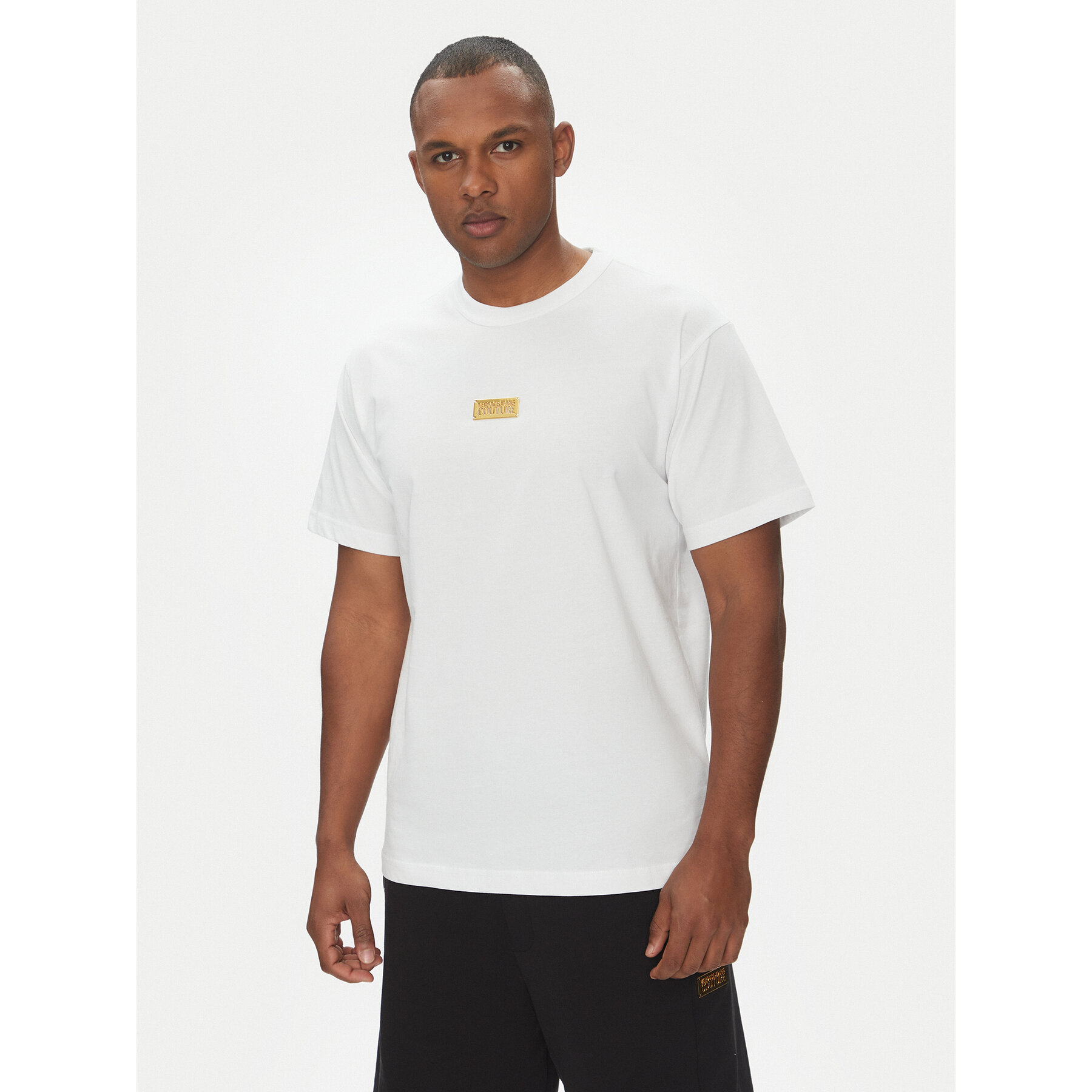 Versace Jeans Couture T-Shirt 78GAHT08 Λευκό Regular Fit