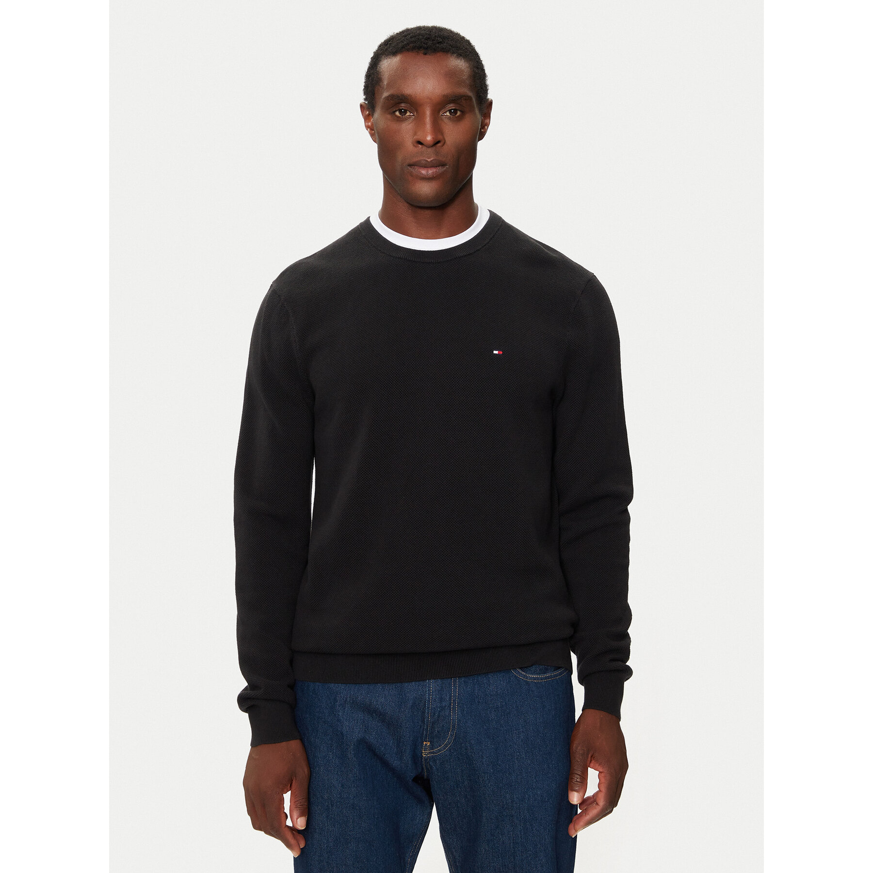 Tommy Hilfiger Pullover Essential MW0MW36347 Schwarz Regular Fit