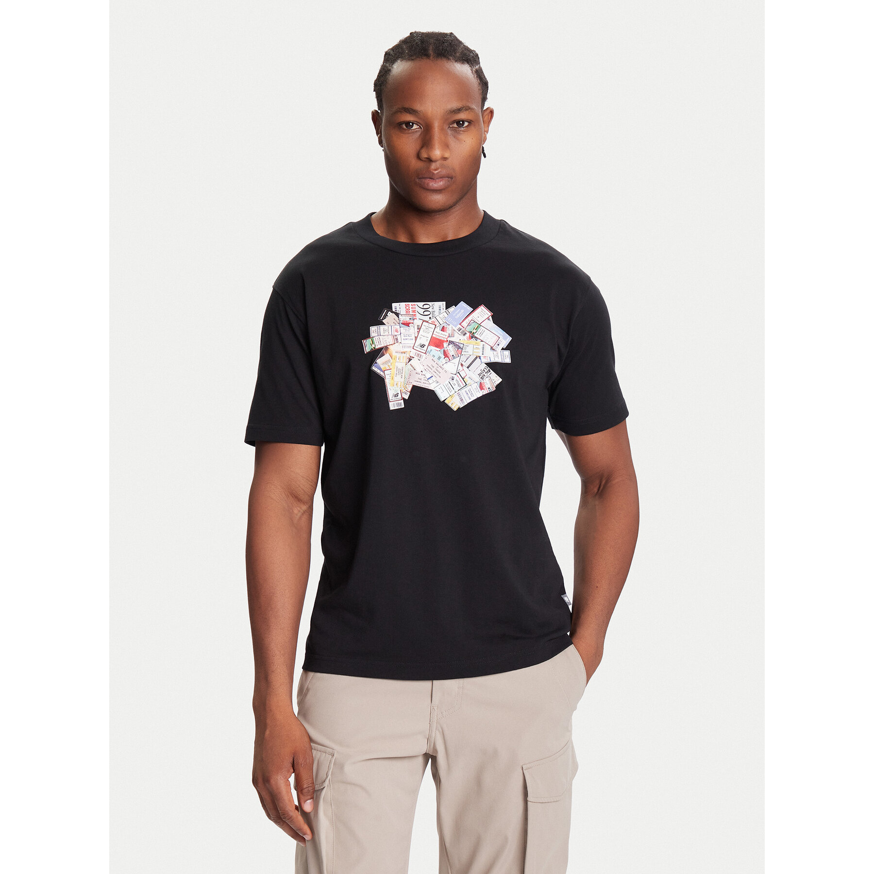 New Balance T-Shirt MT53905 Schwarz Regular Fit