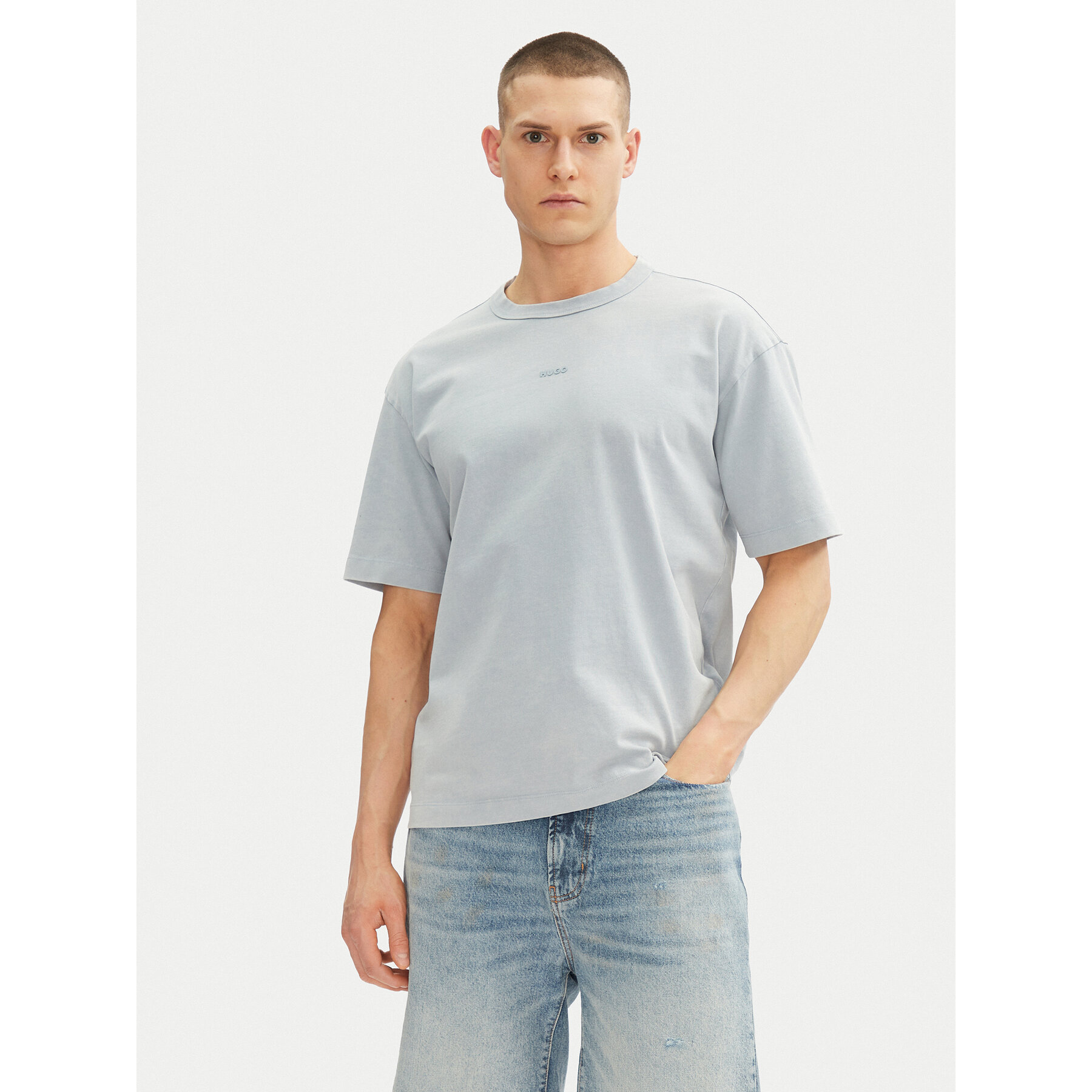 HUGO T-shirt Docku 50531739 Svijetlo plava Relaxed Fit