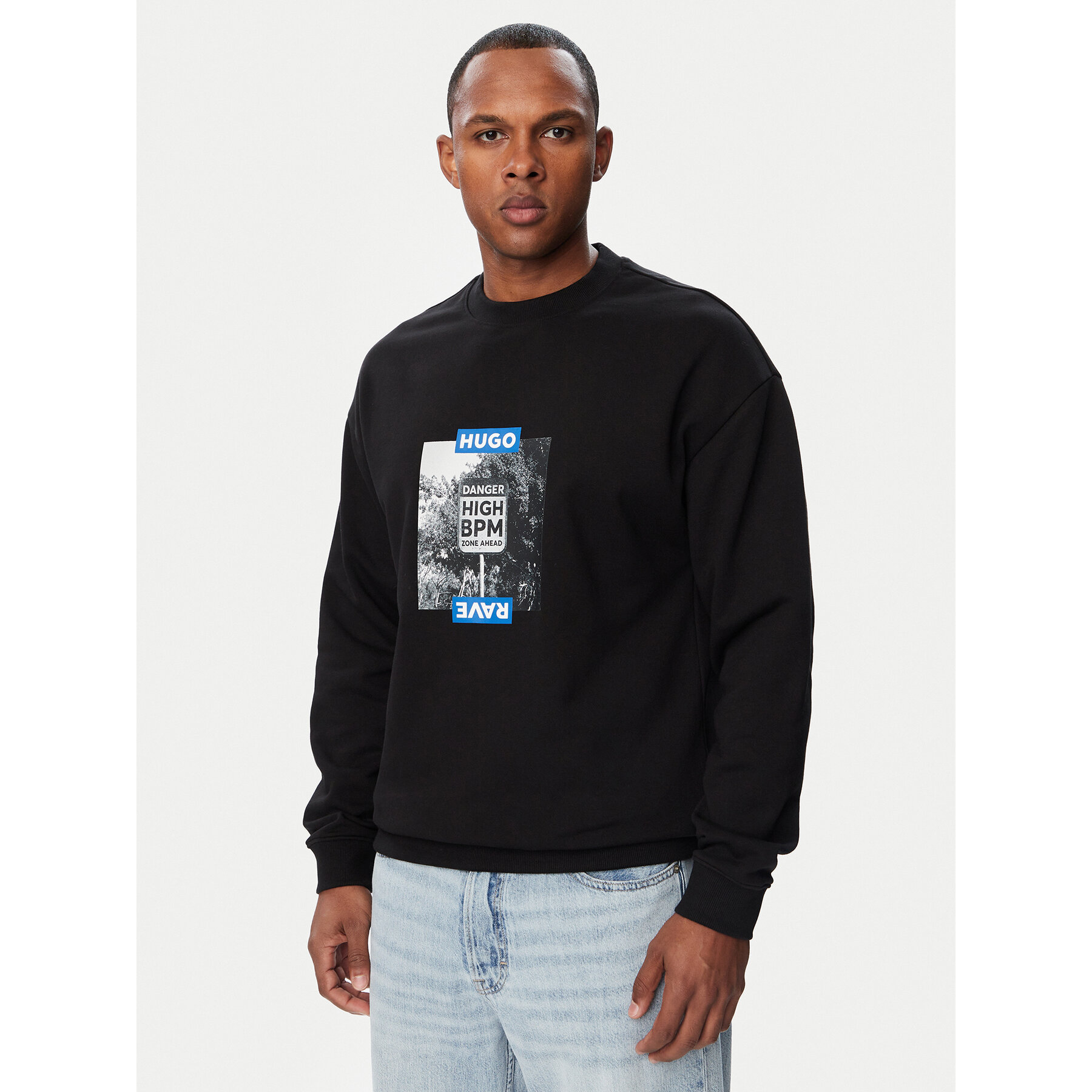 HUGO Sweatshirt Noldocrew 50570029 Schwarz Regular Fit