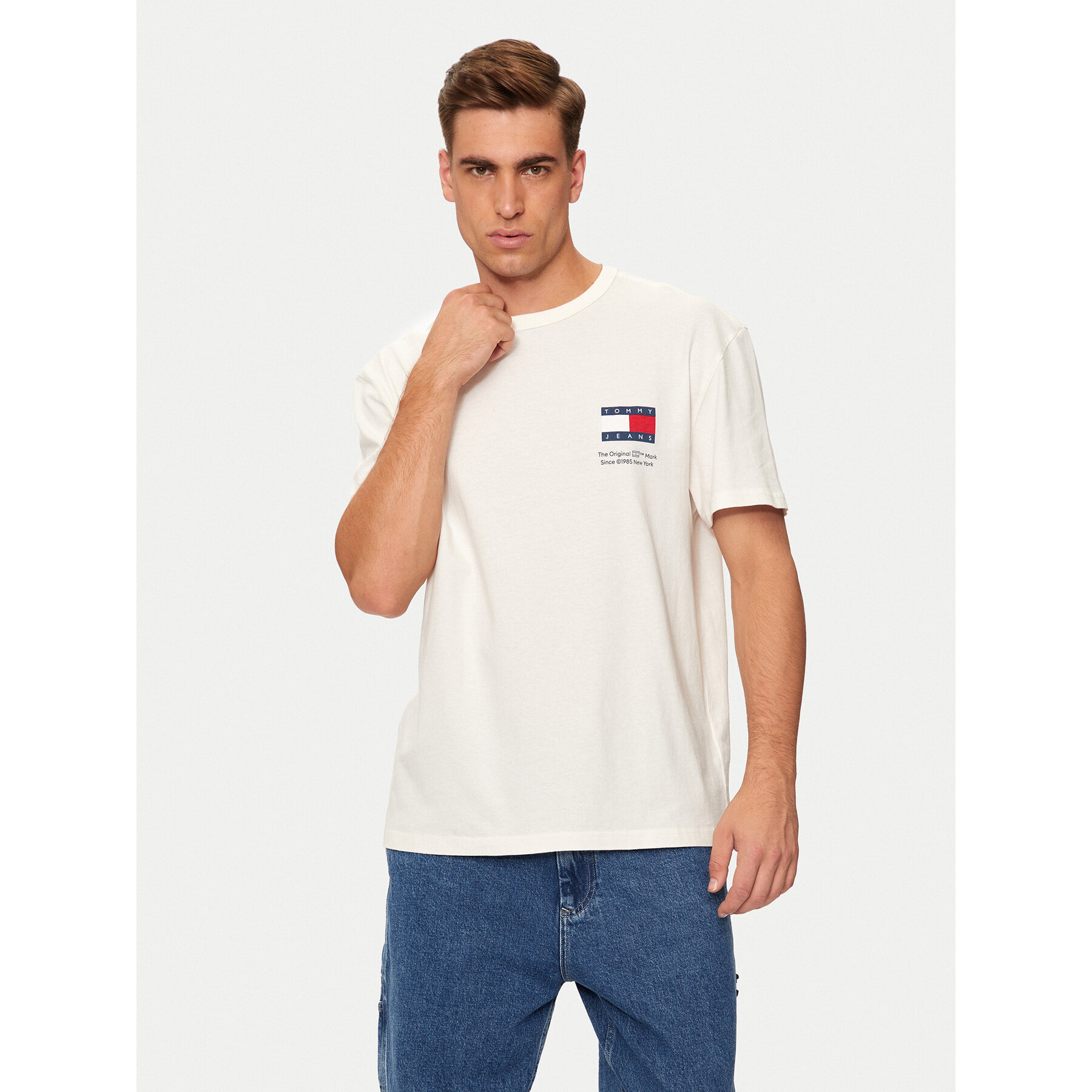 Tommy Jeans T-Shirt Fun Novelty DM0DM19686 Εκρού Regular Fit