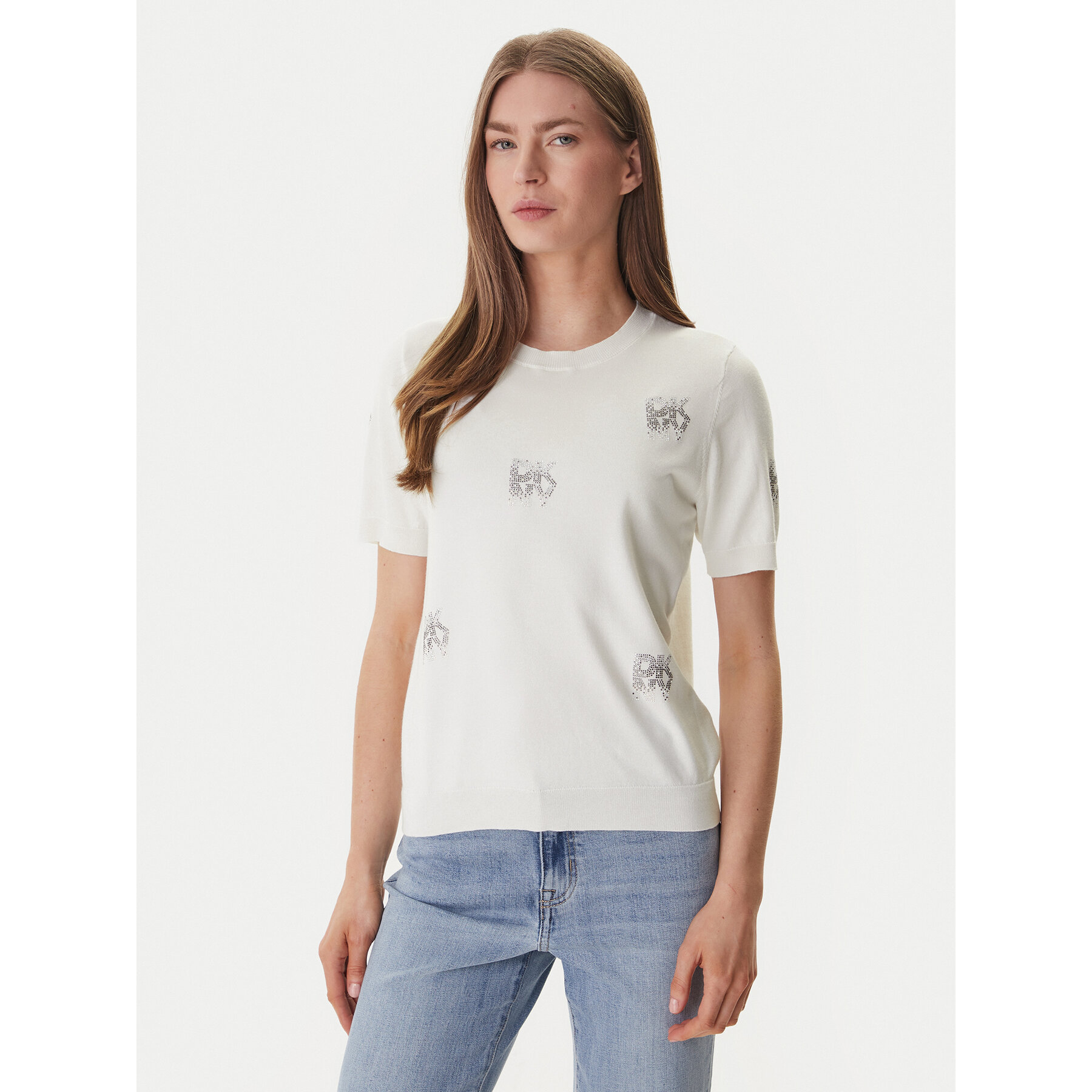 DKNY Pullover DJ6R0242 Écru Regular Fit