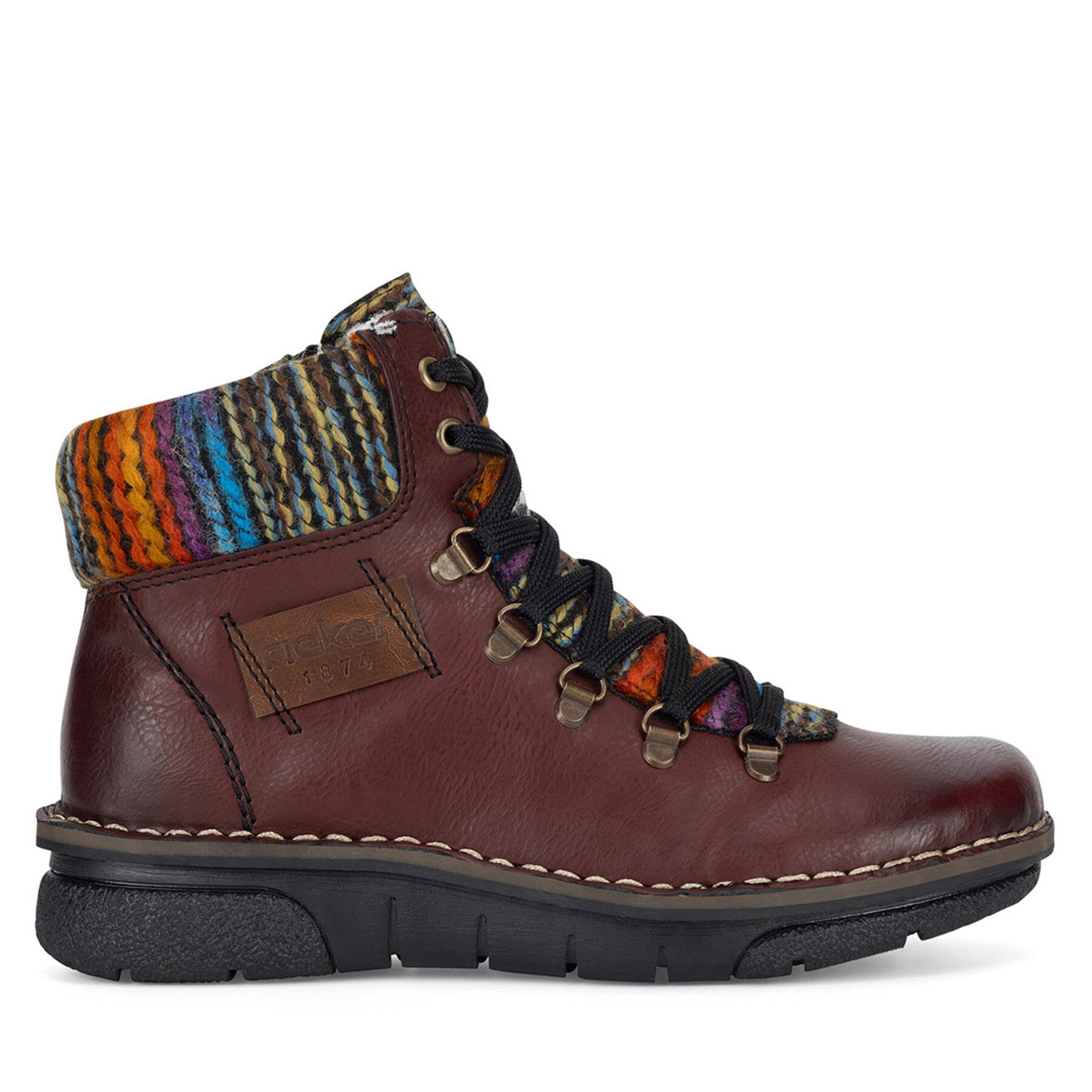 Šnurovacia obuv Rieker 73343-35 Bordová