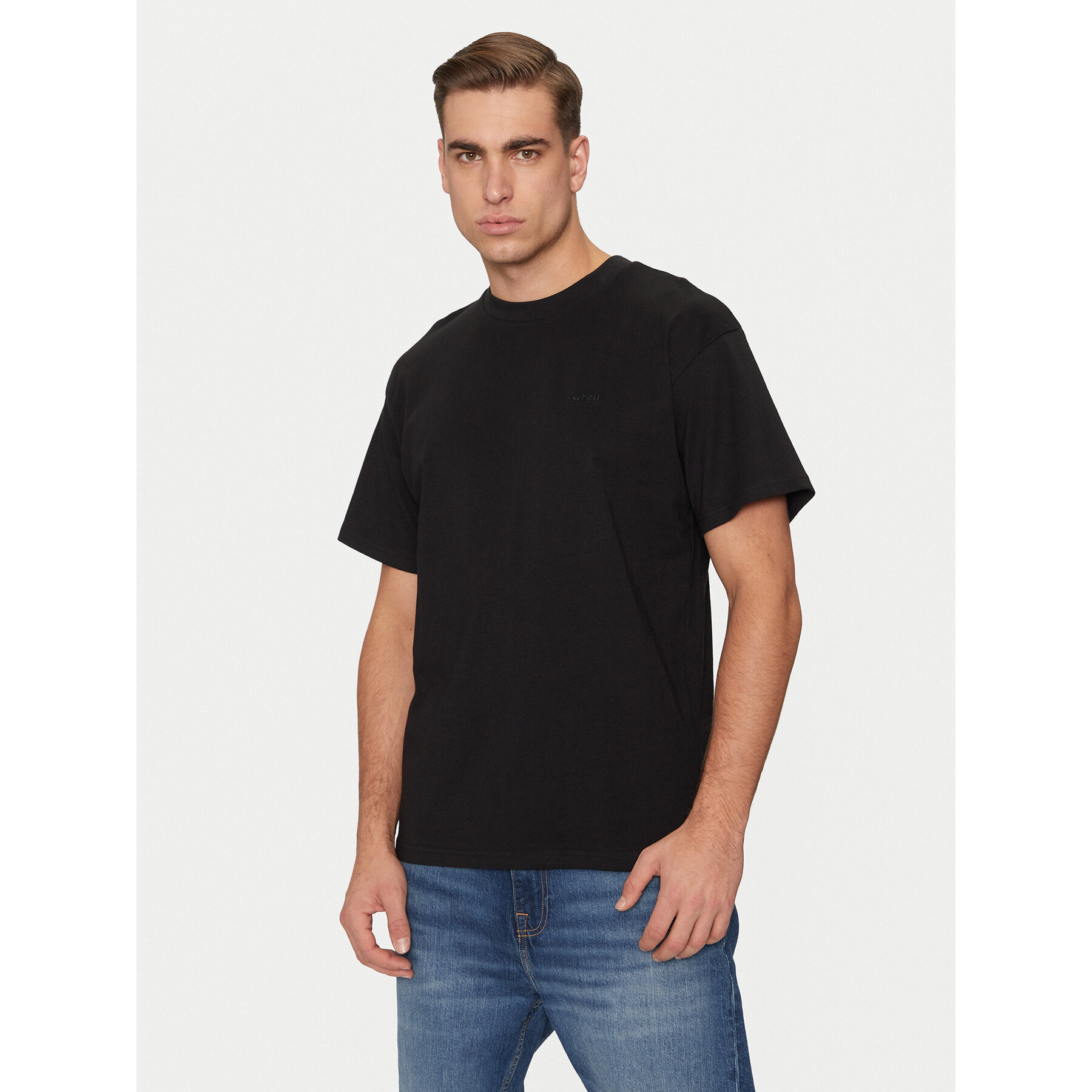 SCHOTT N.Y.C. SCHOTT N.Y.C. T-Shirt TSCLIFF1 Μαύρο Regular Fit
