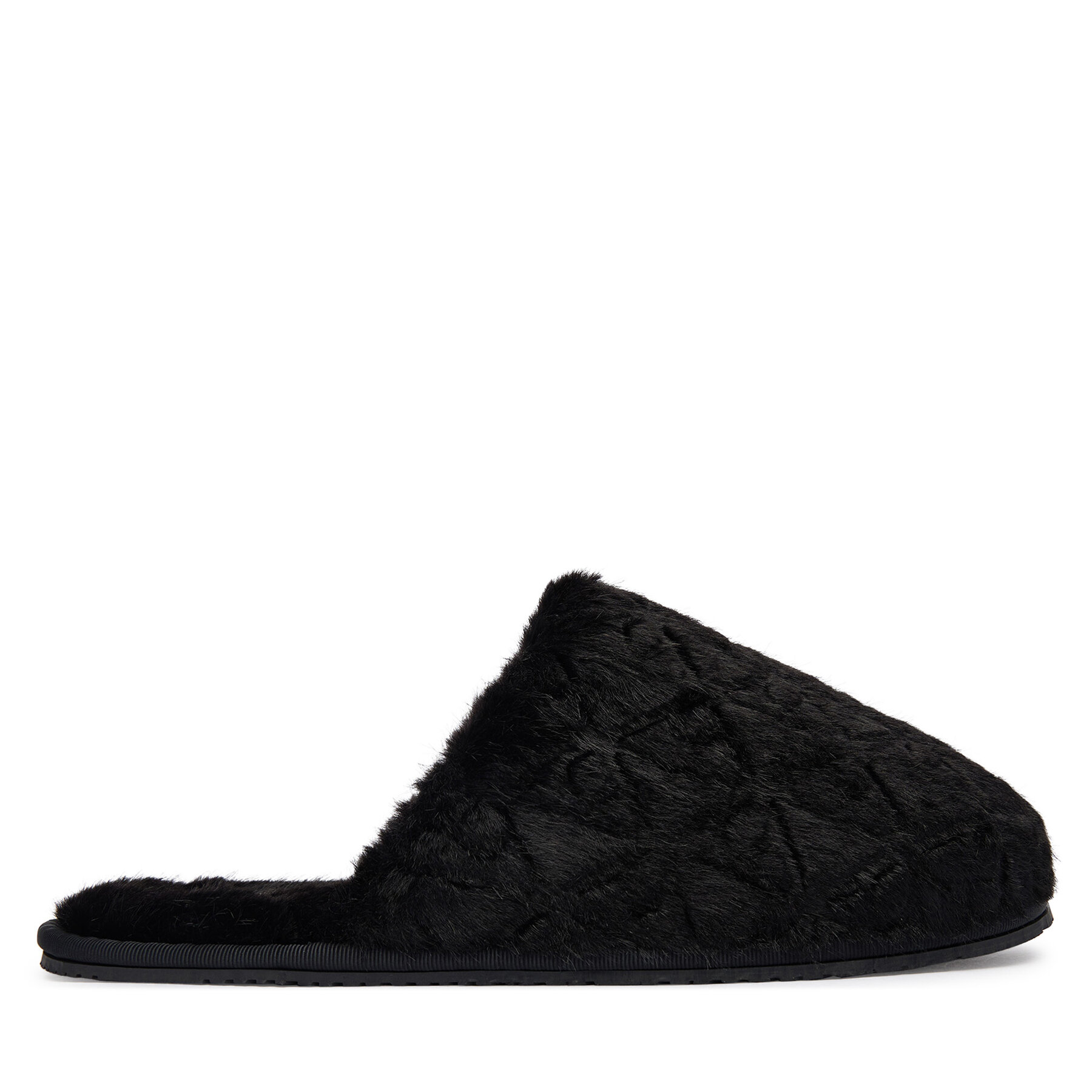 Papuci de casă Calvin Klein Home Slipper Fur Aop HW0HW03218 Negru