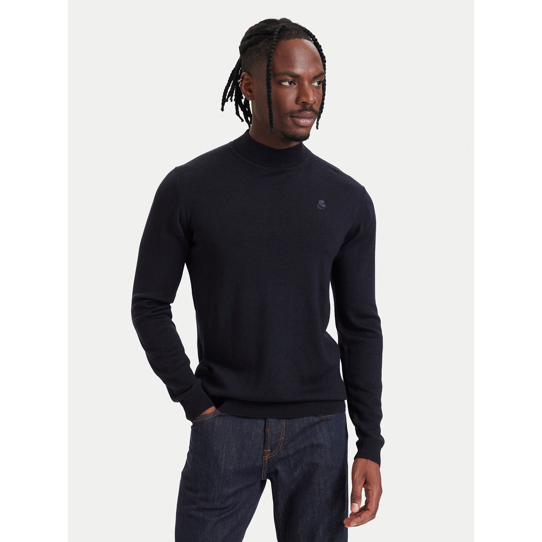 KARL LAGERFELD Rollkragenpullover 655002 564399 Dunkelblau Regular Fit