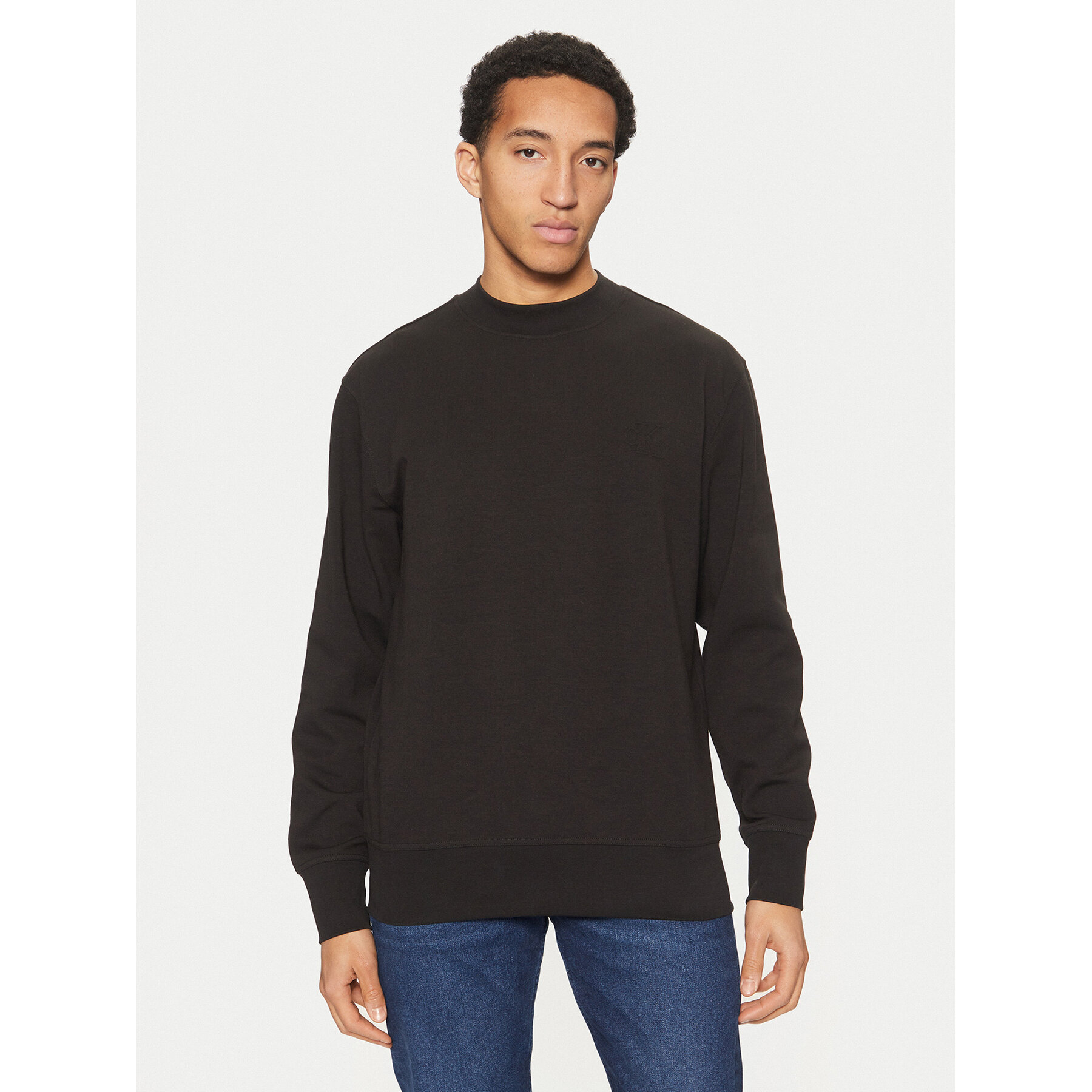 Calvin Klein Jeans Sweatshirt Interlock J30J326754 Schwarz Regular Fit