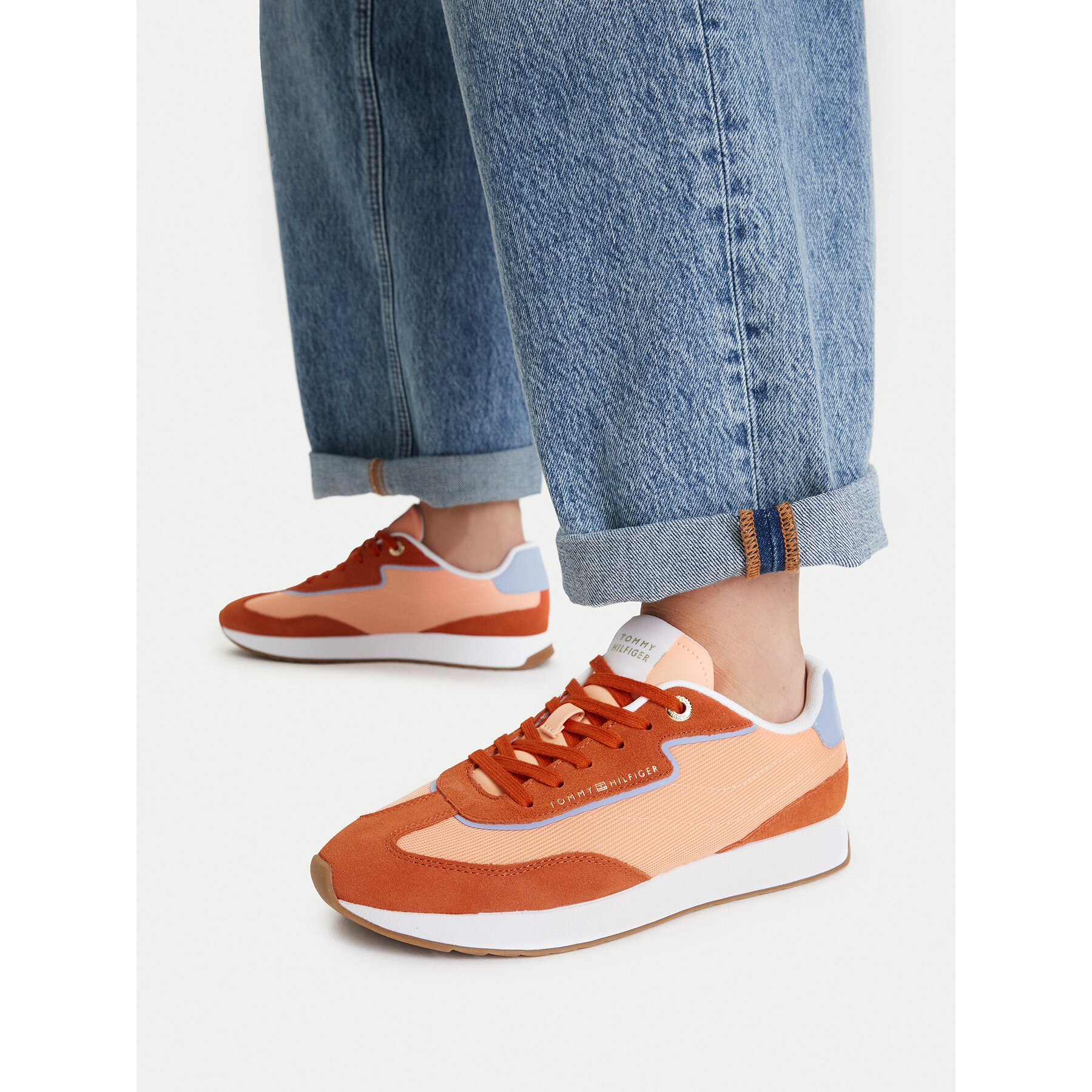 Sneakers Tommy Hilfiger Th Retro Runner Mix FW0FW09410 Portocaliu