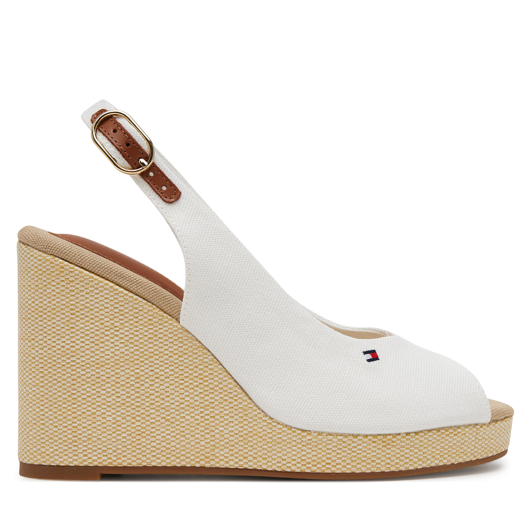Espadrilles Tommy Hilfiger Flag High Wedge Espad Slingback FW0FW08597 Balts