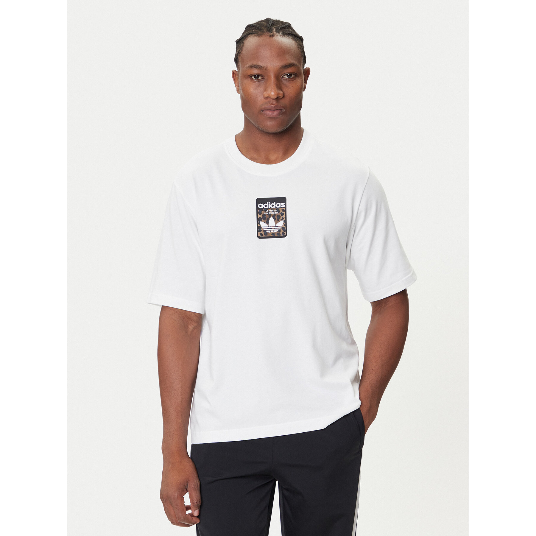 adidas T-Shirt Leo JV7570 Λευκό Oversize