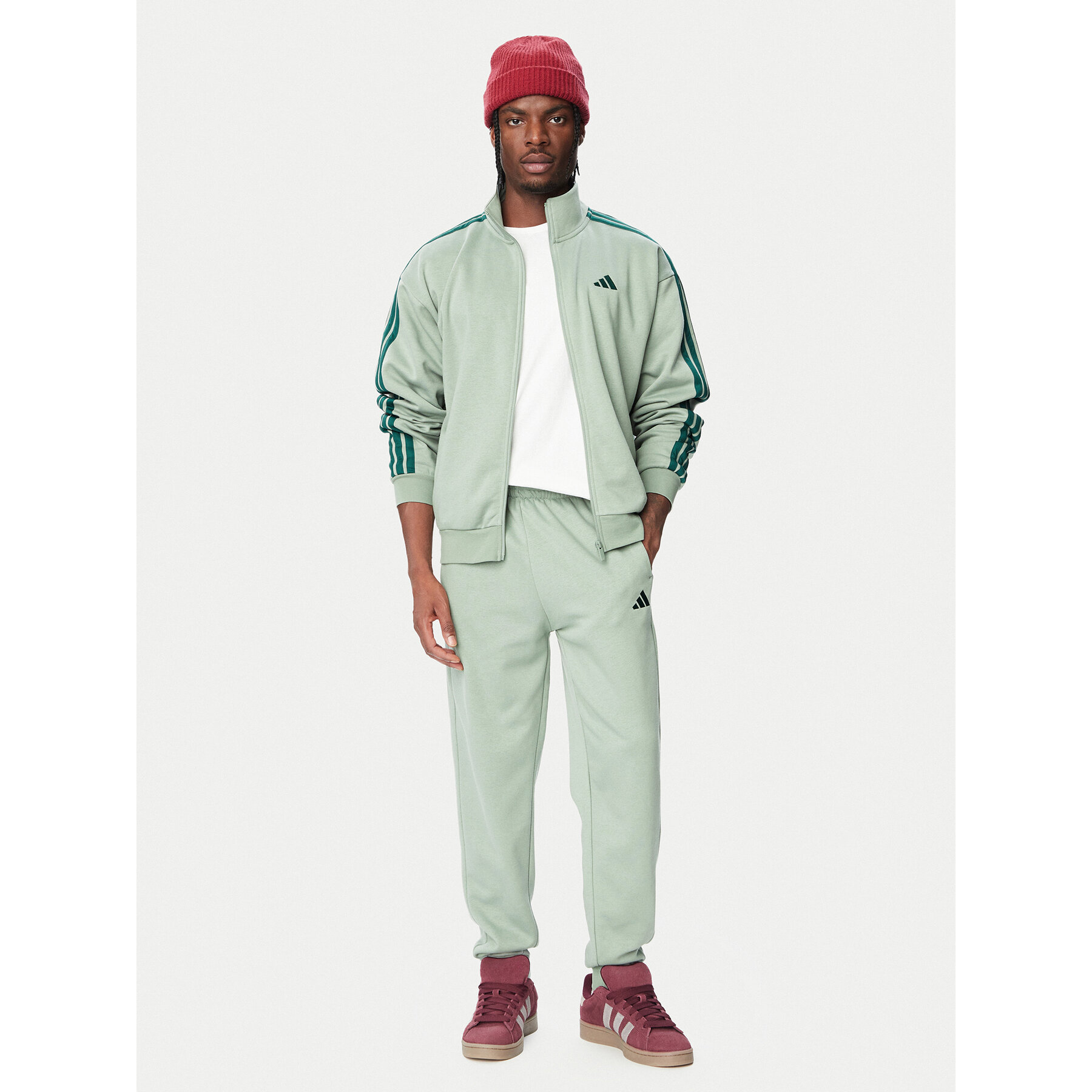 adidas Jogginganzug 3-Stripes Fleece KX5625 Grün Regular Fit