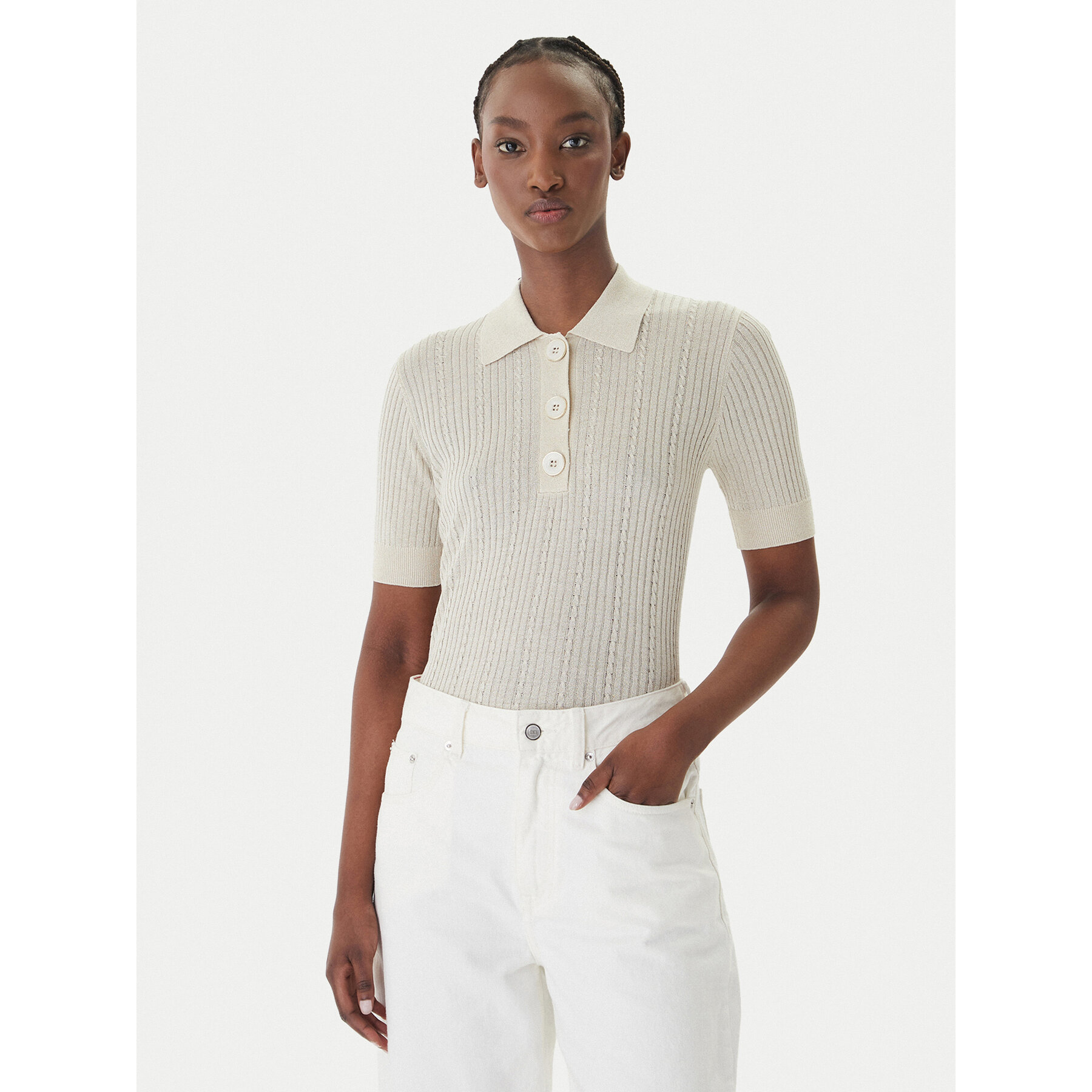 Liu Jo Poloshirt WA6285 MS46J Beige Slim Fit