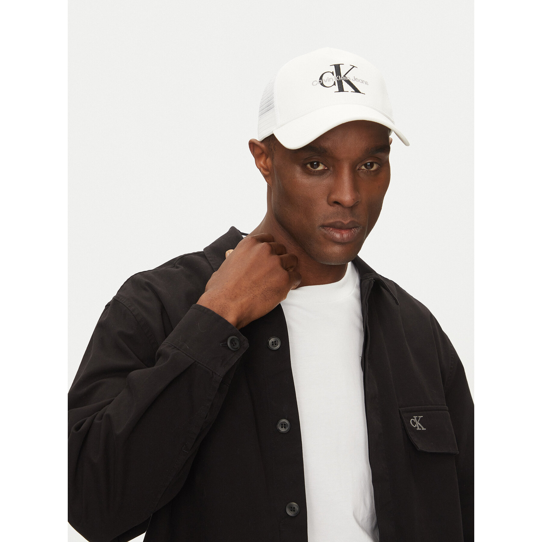 Șapcă Calvin Klein Jeans Monologo LV04G5065G Alb