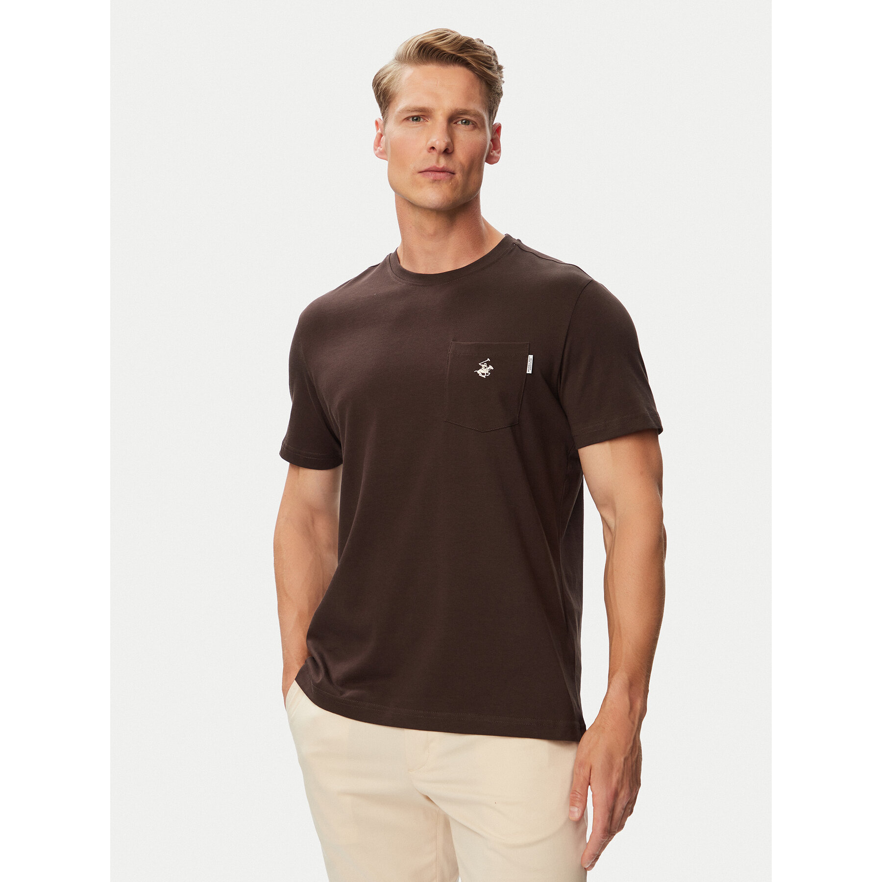 Beverly Hills Polo Club Majica P-SS26M-TS414000 Rjava Regular Fit