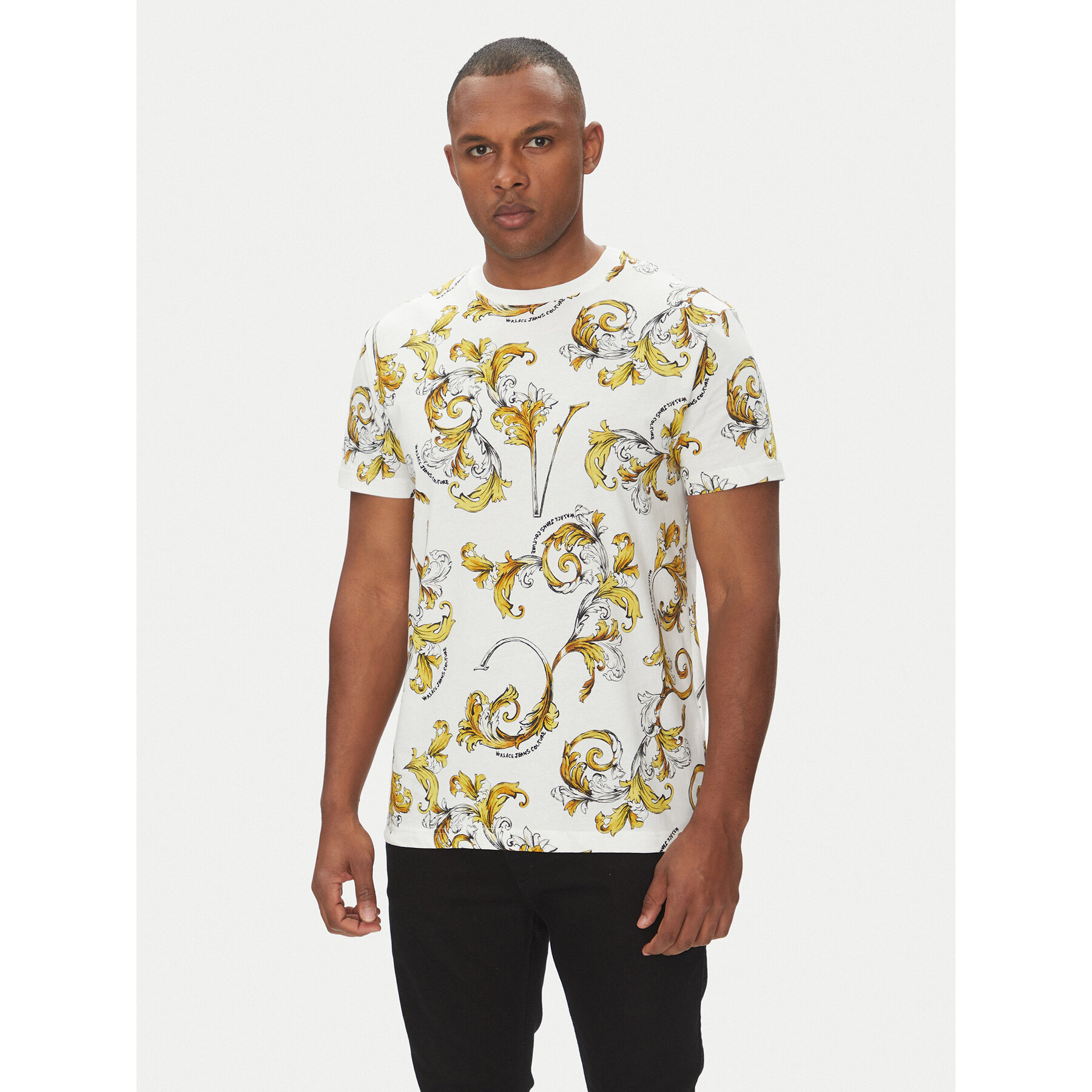 Versace Jeans Couture Póló 78GAH6S0 Fehér Regular Fit