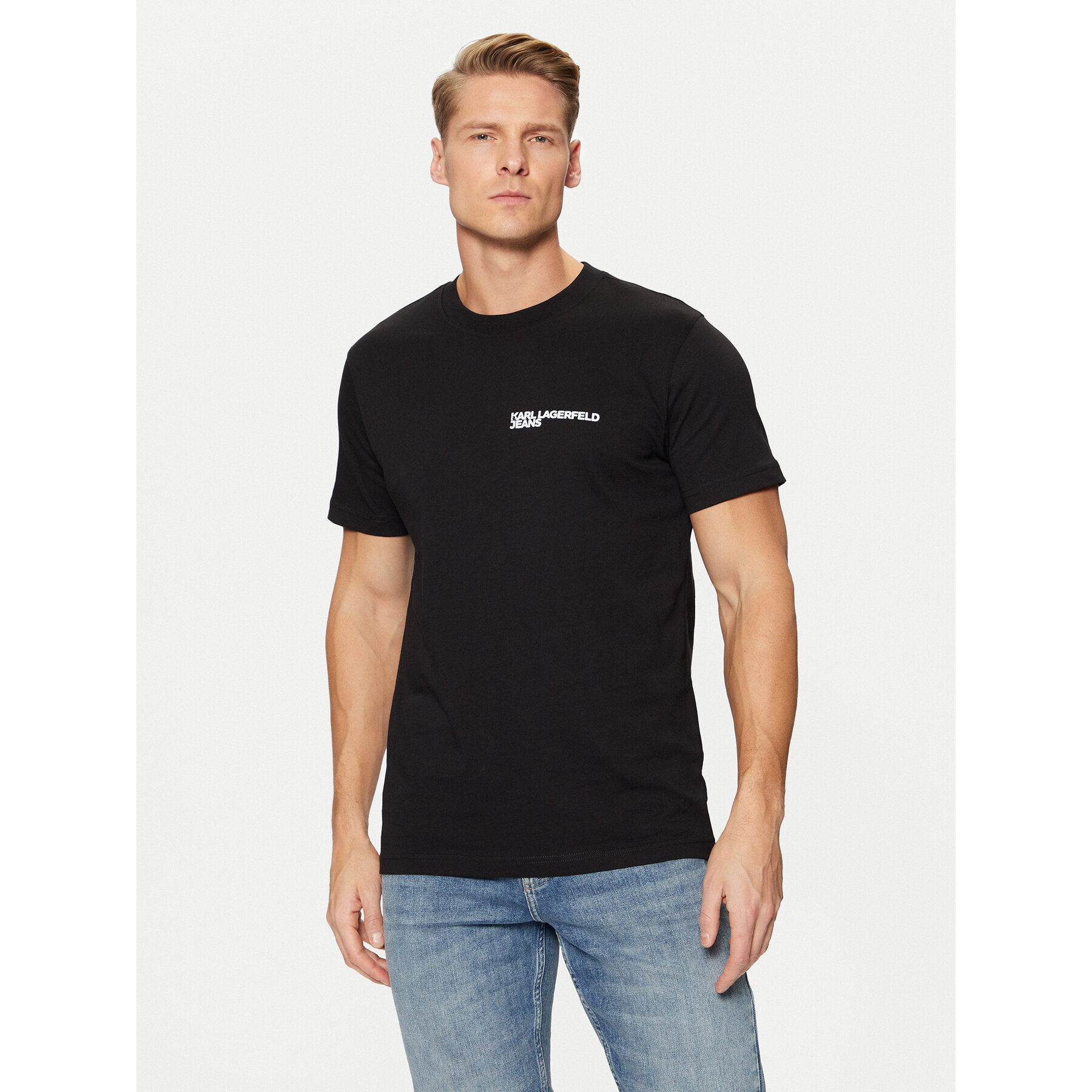 Karl Lagerfeld Jeans Póló A1M17003 Fekete Slim Fit