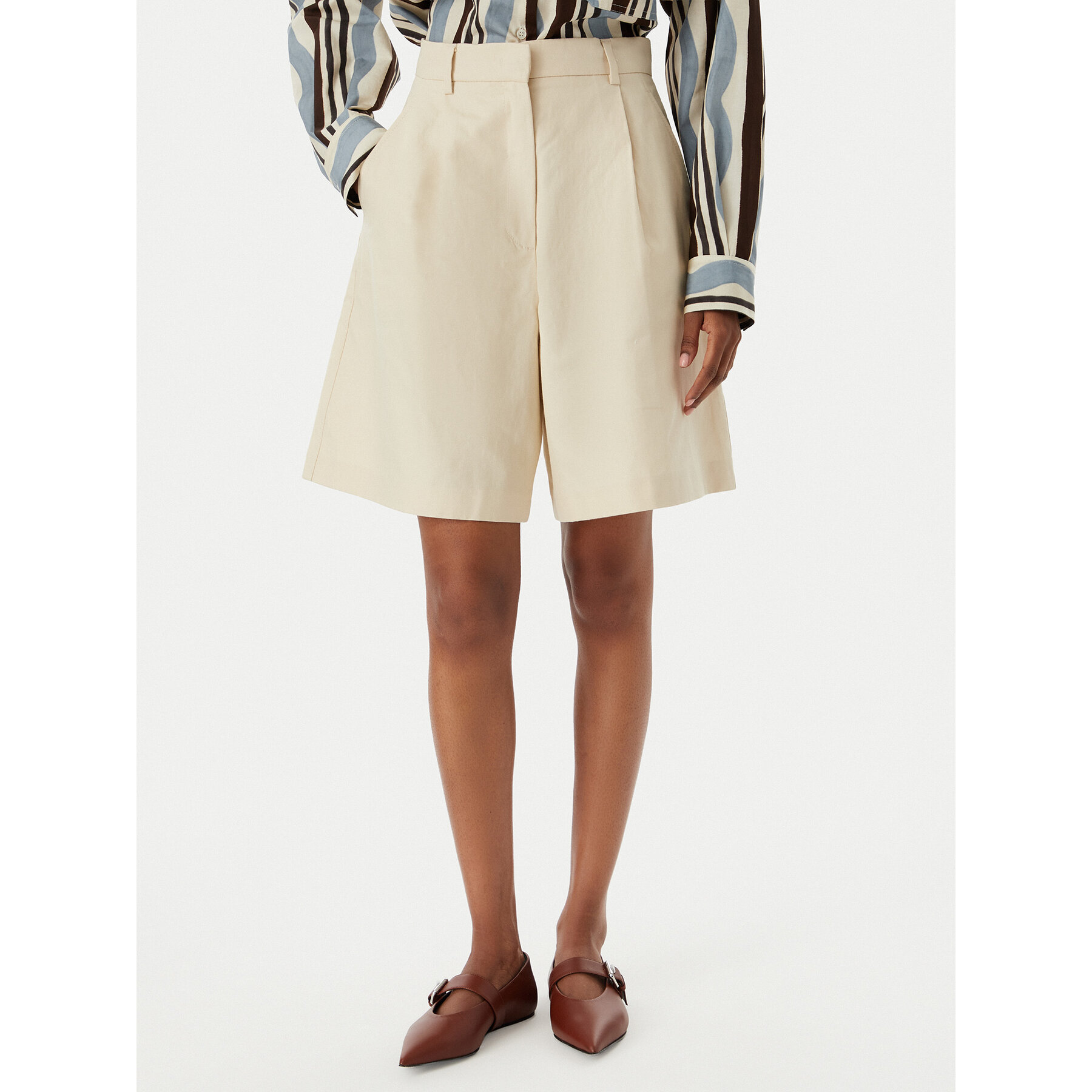 Weekend Max Mara Bermudahose Ecuba 2515141032 Écru Regular Fit