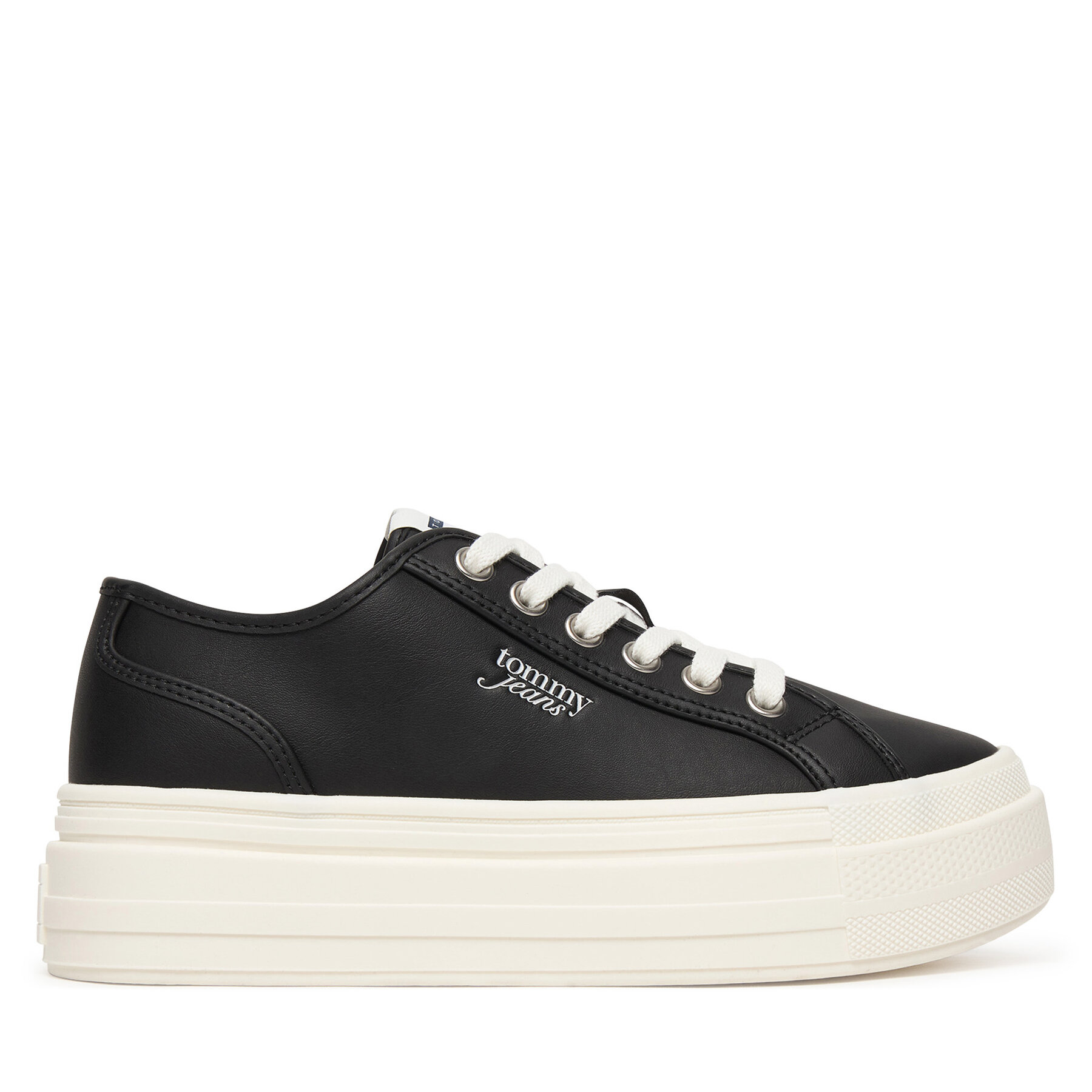 Superge Tommy Jeans Tjw Flatform Sneaker Ltr EN0EN02964 Črna