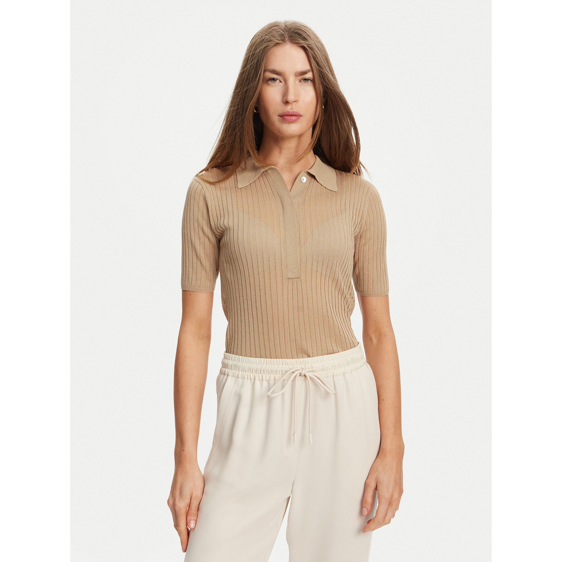 Marella Polo Torbole 2513361145 Bež Slim Fit