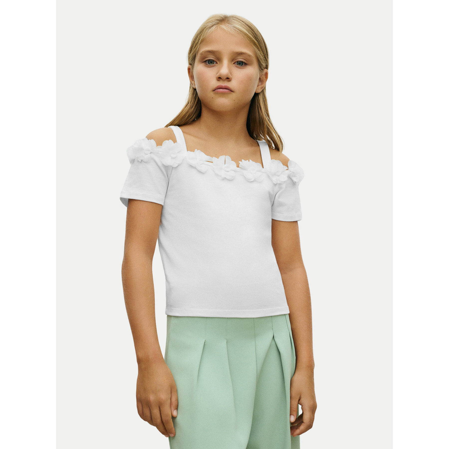 Mayoral Μπλουζάκι 6003 Εκρού Regular Fit