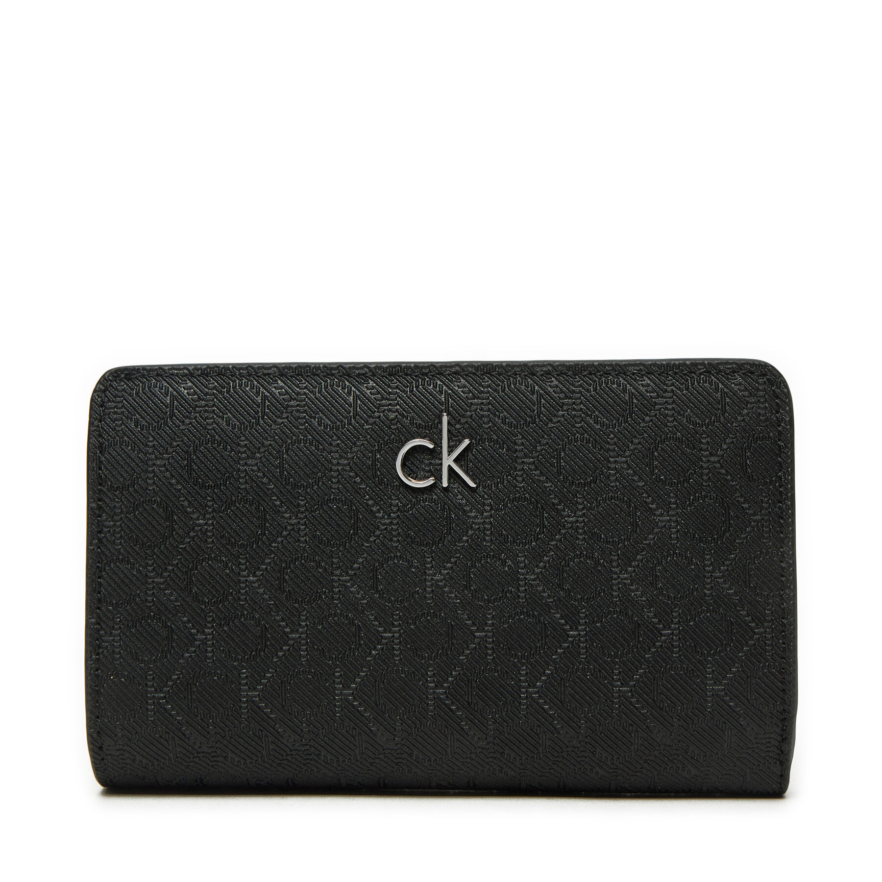 Mały Portfel Damski Calvin Klein Czarny Ck Daily Medium Bifold_Mono K60K612824