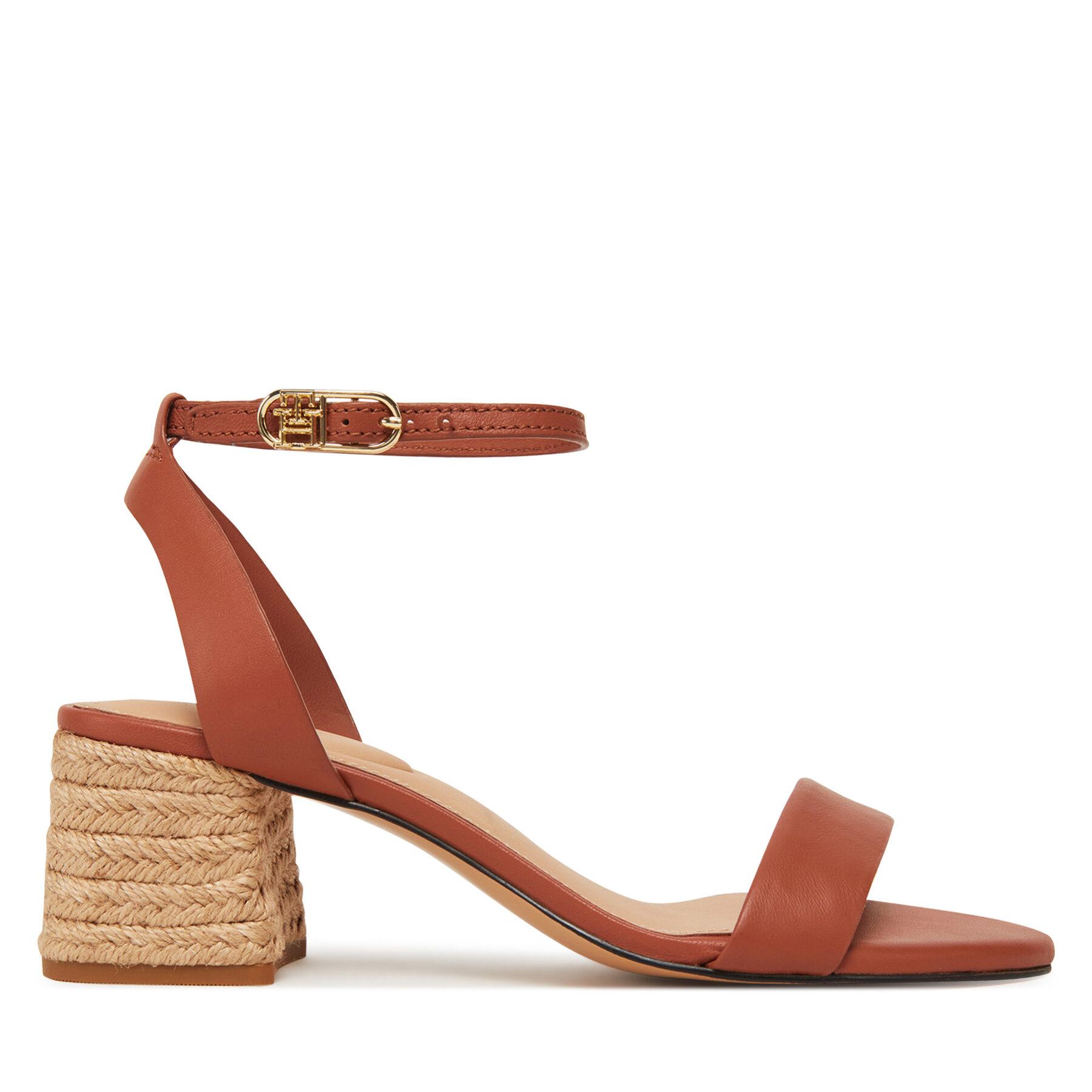 Tommy Hilfiger Εσπαντρίγιες Tommy Hilfiger Leather Ankle Strap Espad Sandal FW0FW08533 Καφέ