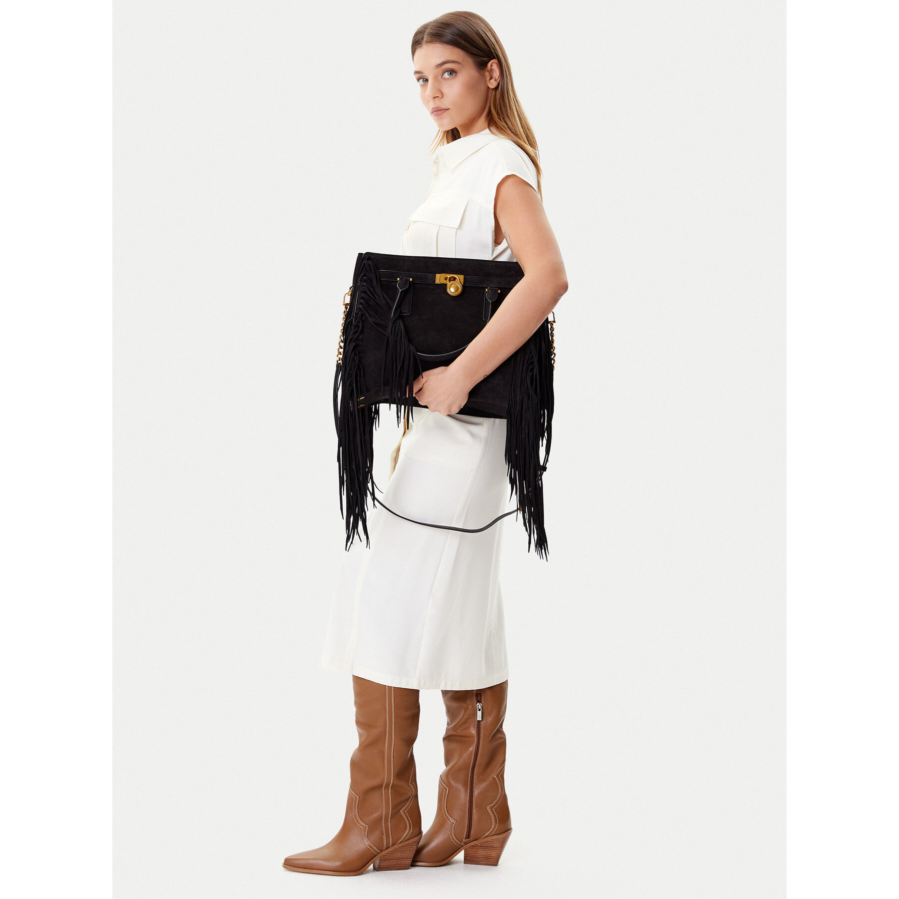 Geantă MICHAEL Michael Kors Hamilton Moderne 30F5ANXS3S Negru