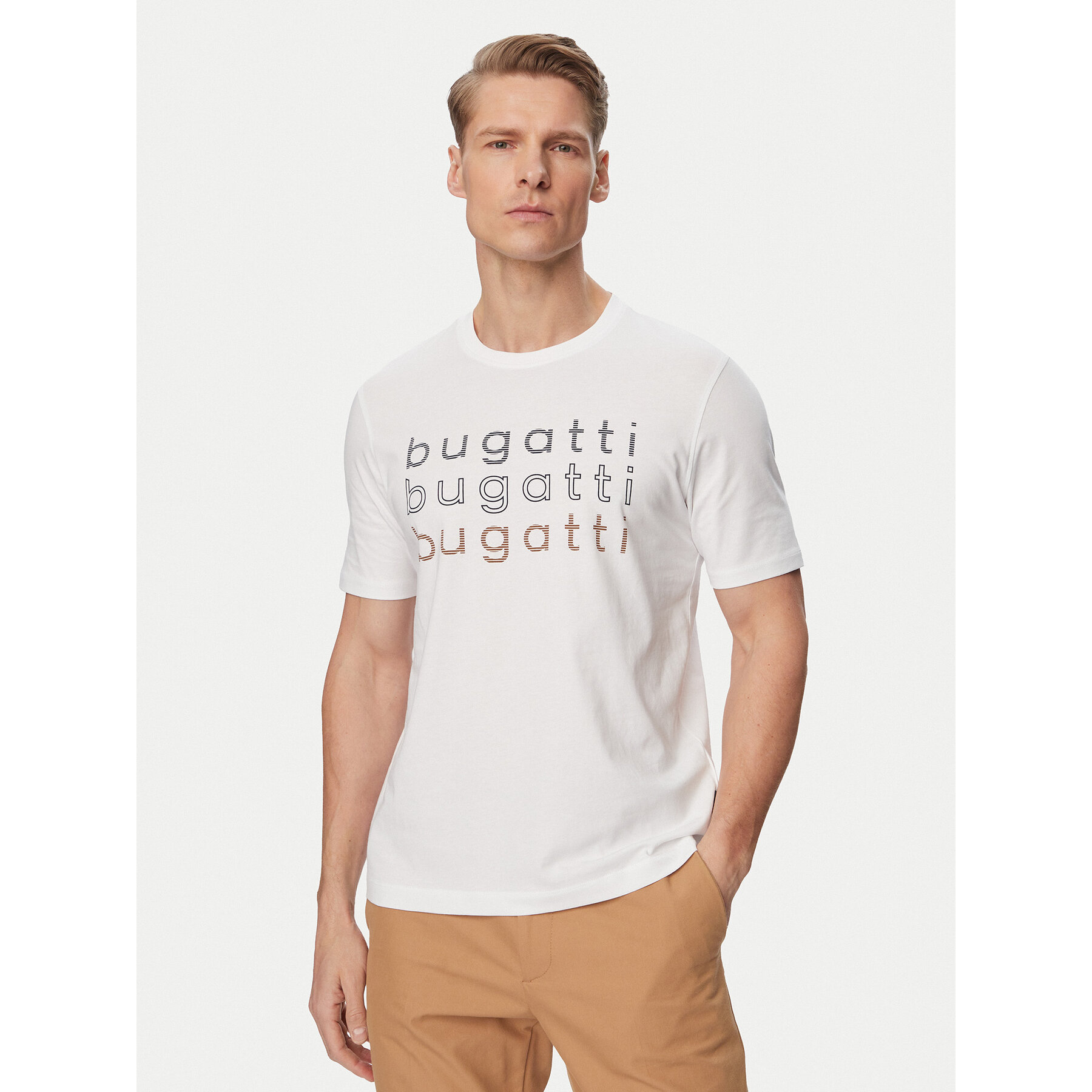 Bugatti T-Shirt 8350-15042E Weiß Regular Fit