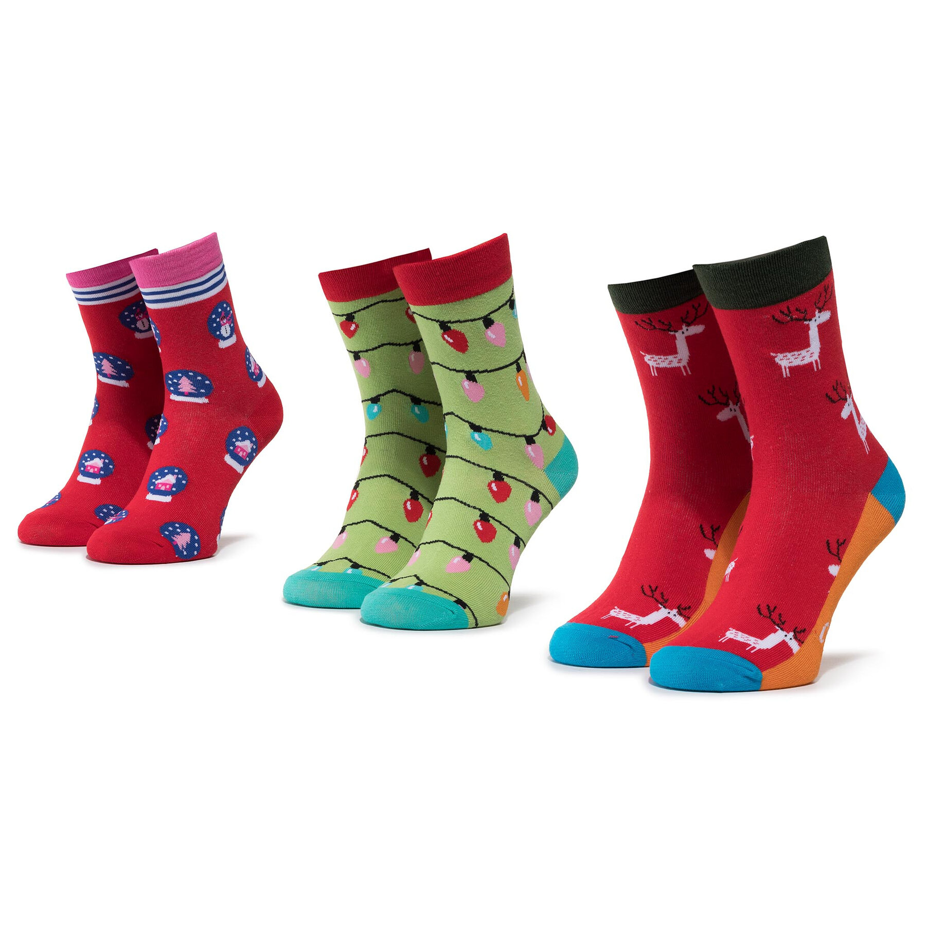Set od 5 pari ženskih visokih čarapa Dots Socks DTS-UX-011-X Zelena