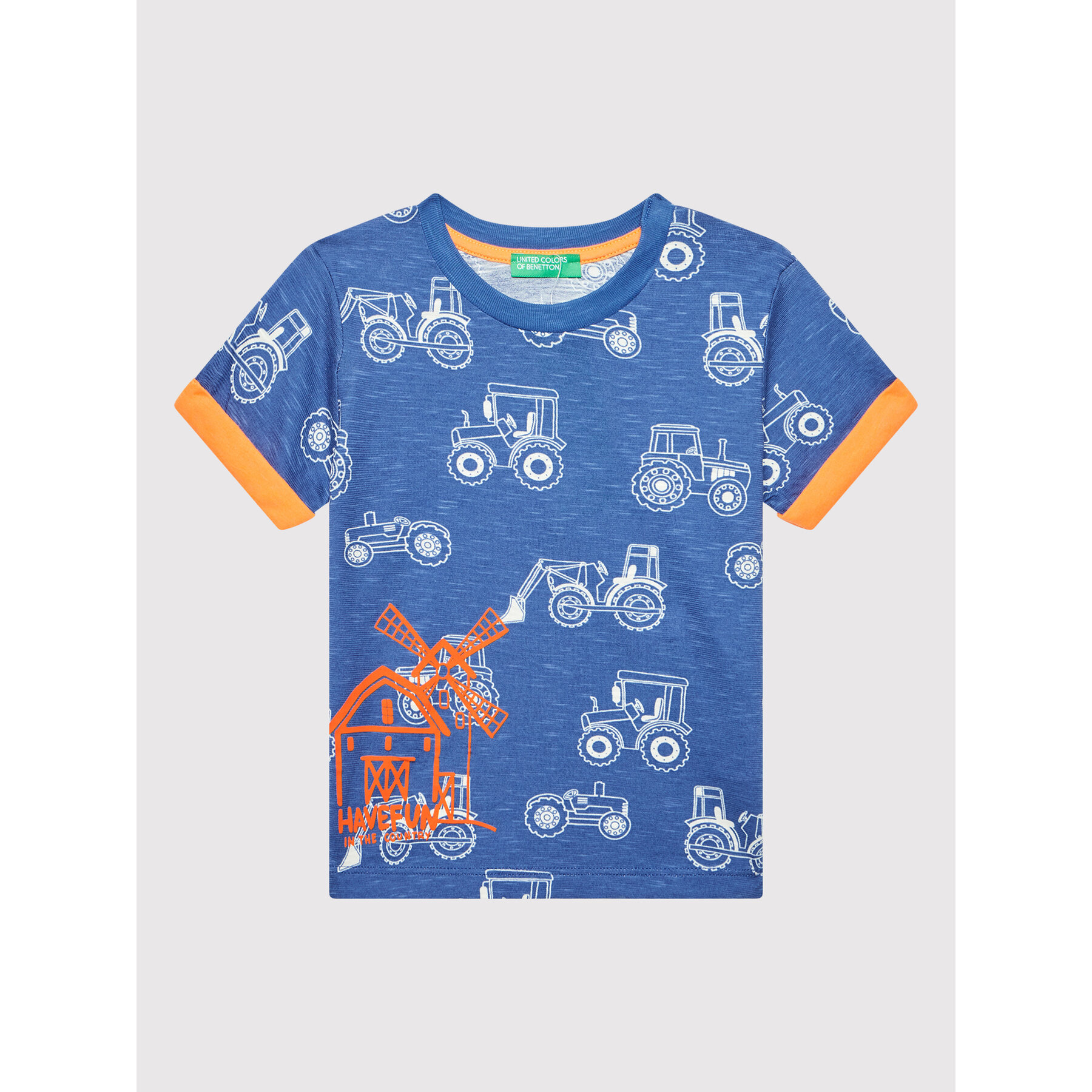 United Colors Of Benetton T-Shirt 3UBTG100U Μπλε Regular Fit