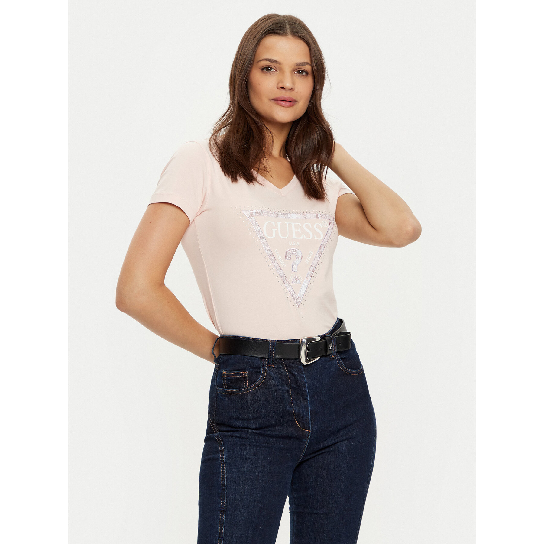 Guess Póló W5RI21 J1314 Bézs Regular Fit