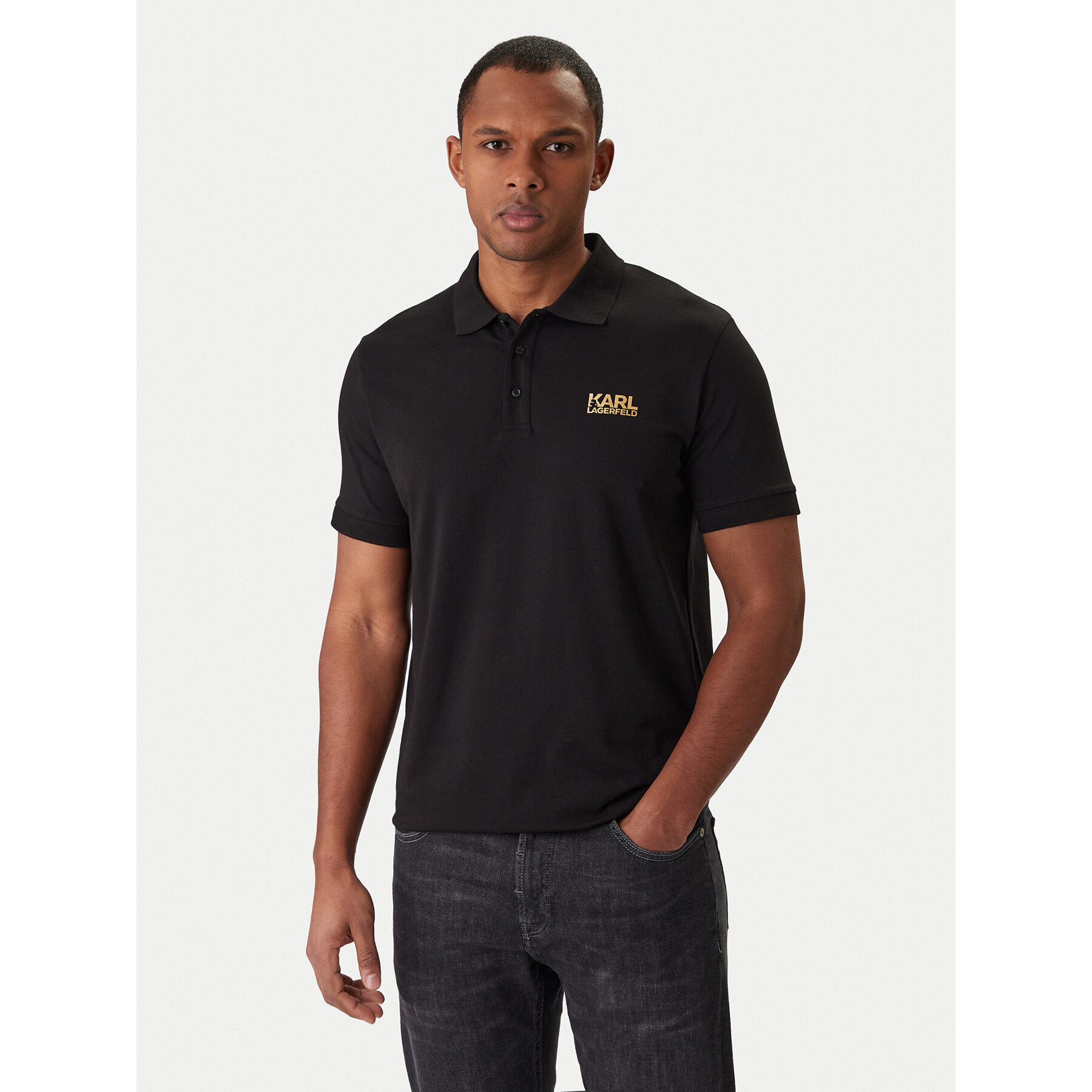 KARL LAGERFELD Polo 745780 500235 Crna Regular Fit