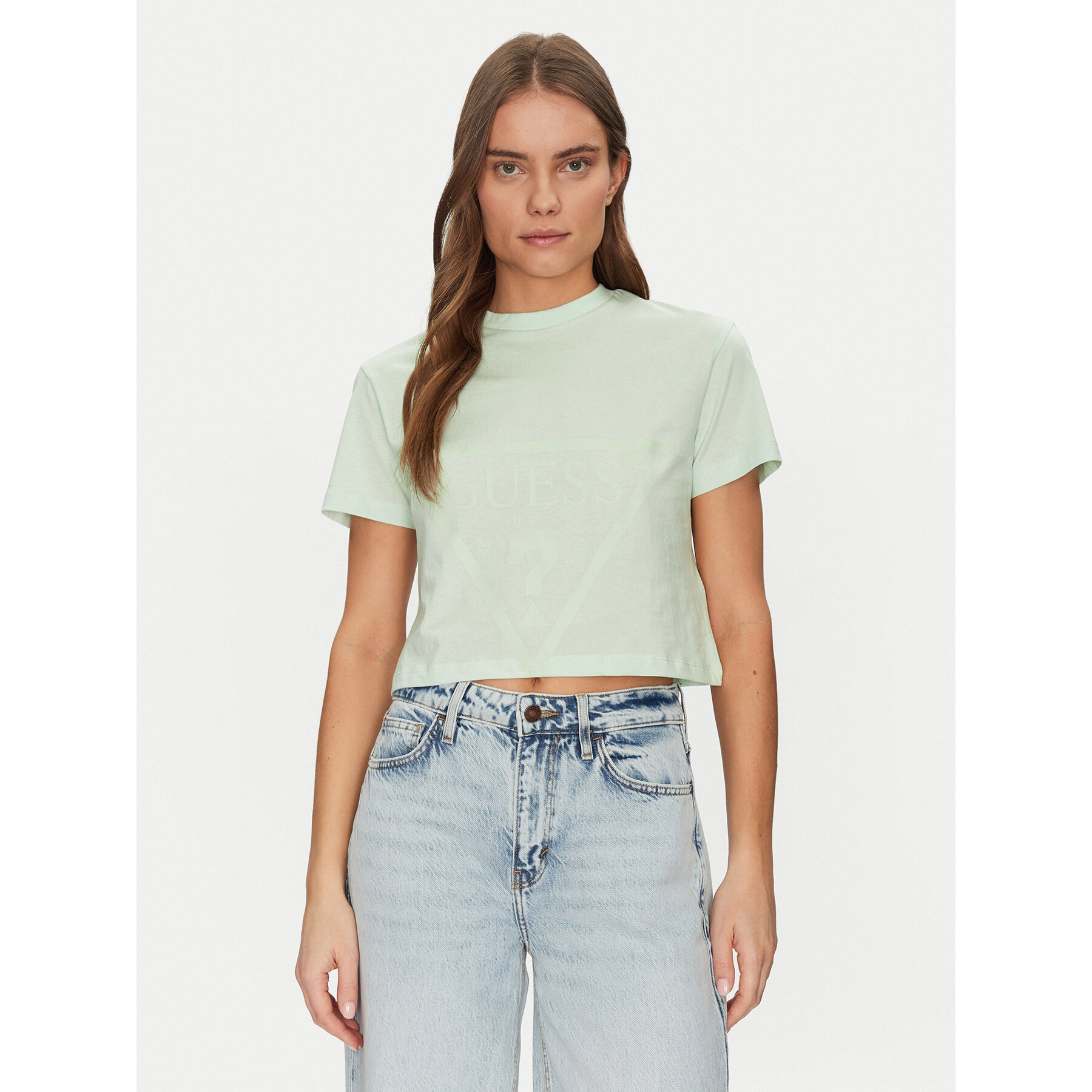 Guess Póló V2YI06 K8HM0 Zöld Regular Fit