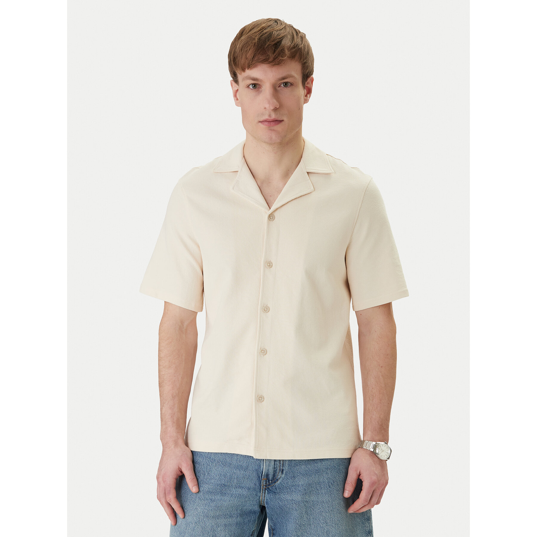 Guess Hemd M6GP10 K3079 Écru Regular Fit