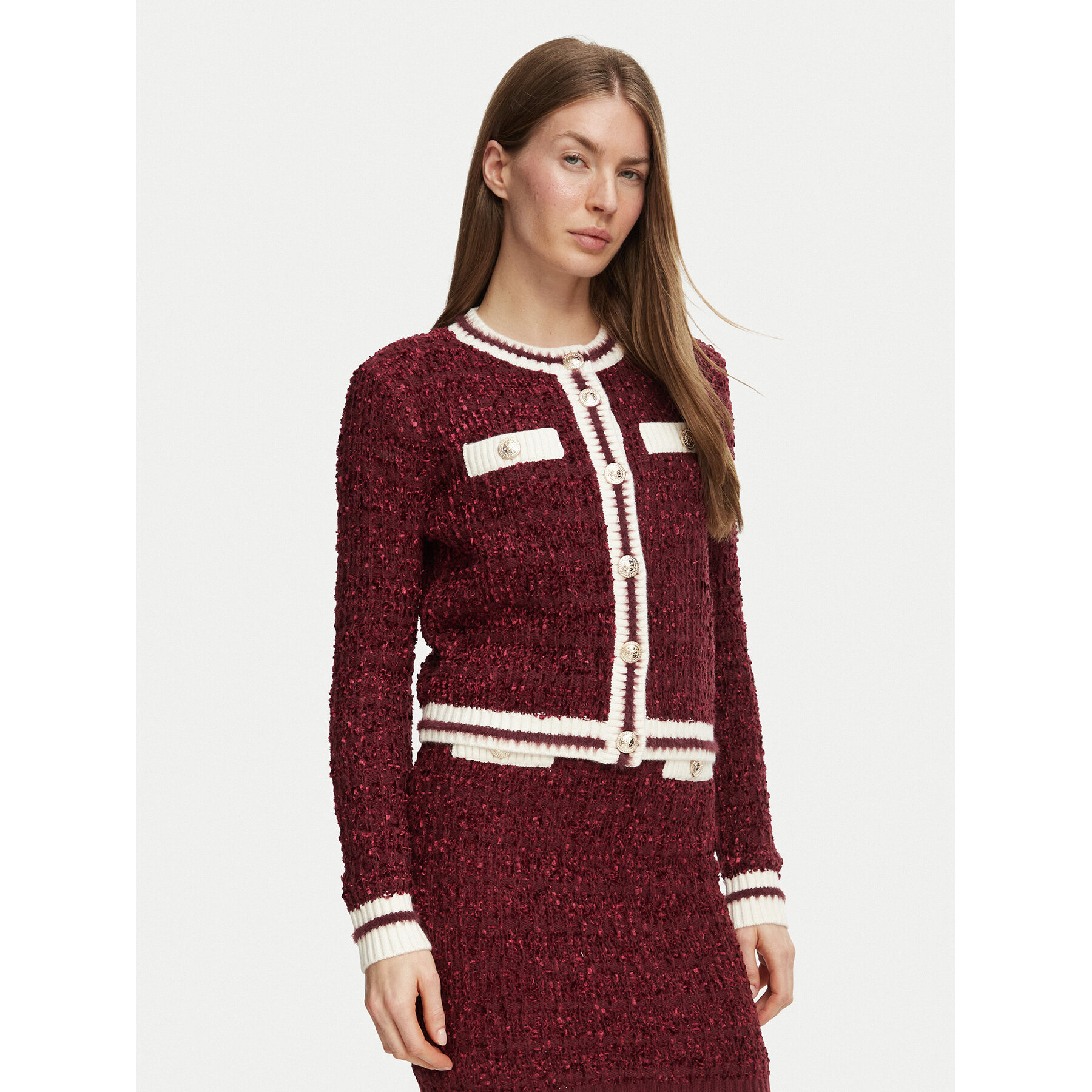 Guess Strickjacke W6BR75 Z1764 Dunkelrot Regular Fit