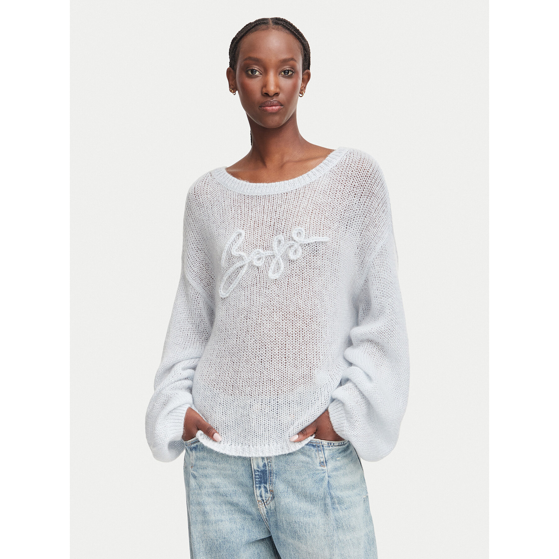BOSS Pullover C_Farazena 50570093 Hellblau Regular Fit