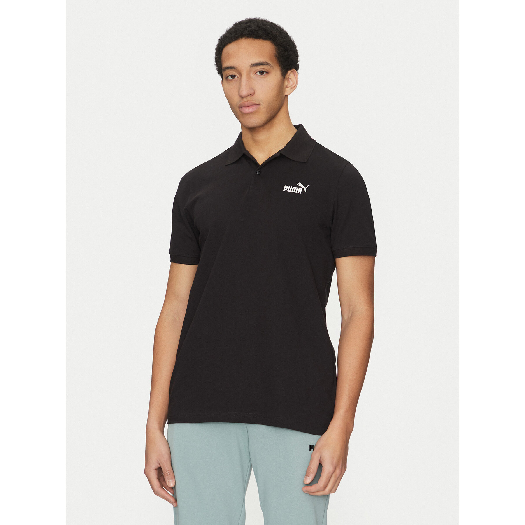 Puma Polo majica Essentials 682552 Črna Regular Fit