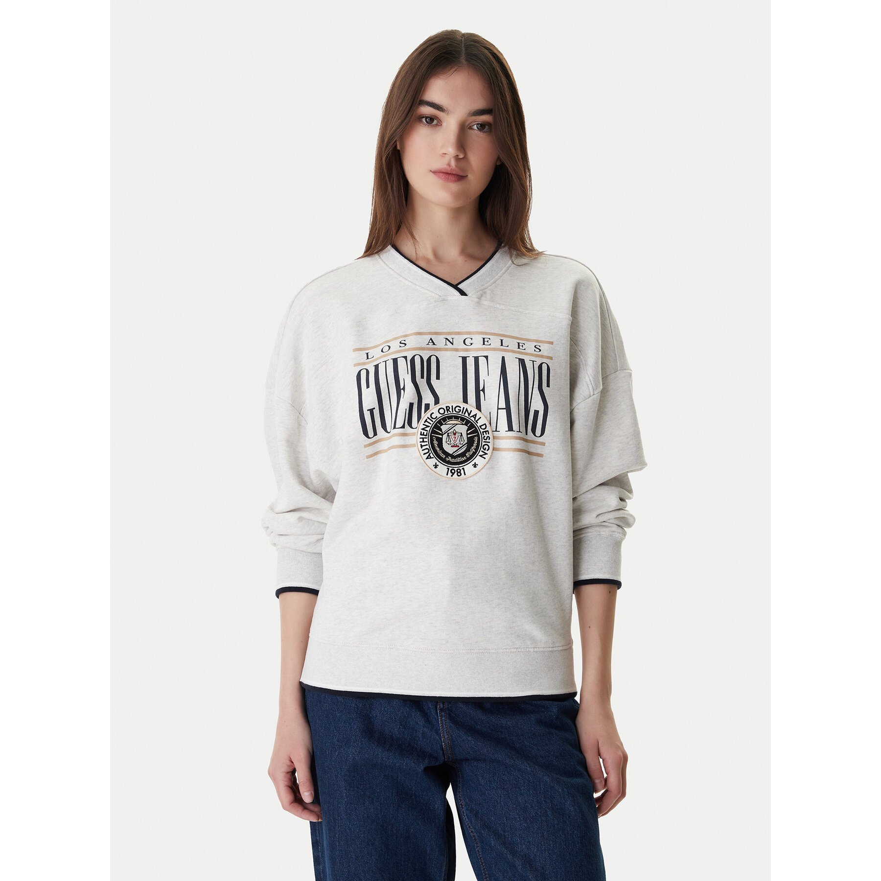 Guess Jeans Sweatshirt W6RQ09 K68I4 Grau Oversize