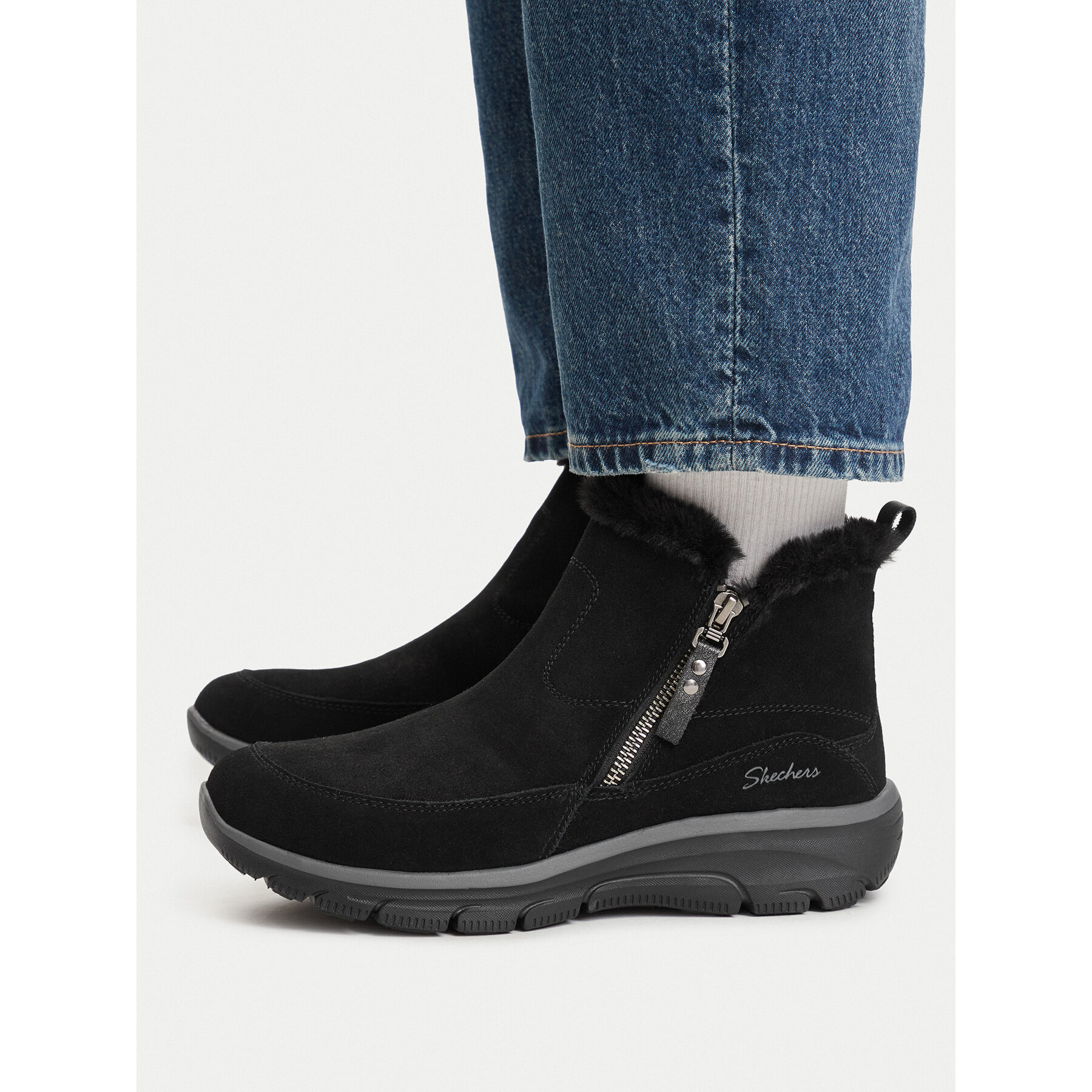 Polokozačky Skechers Easy Going 167862/BLK Černá
