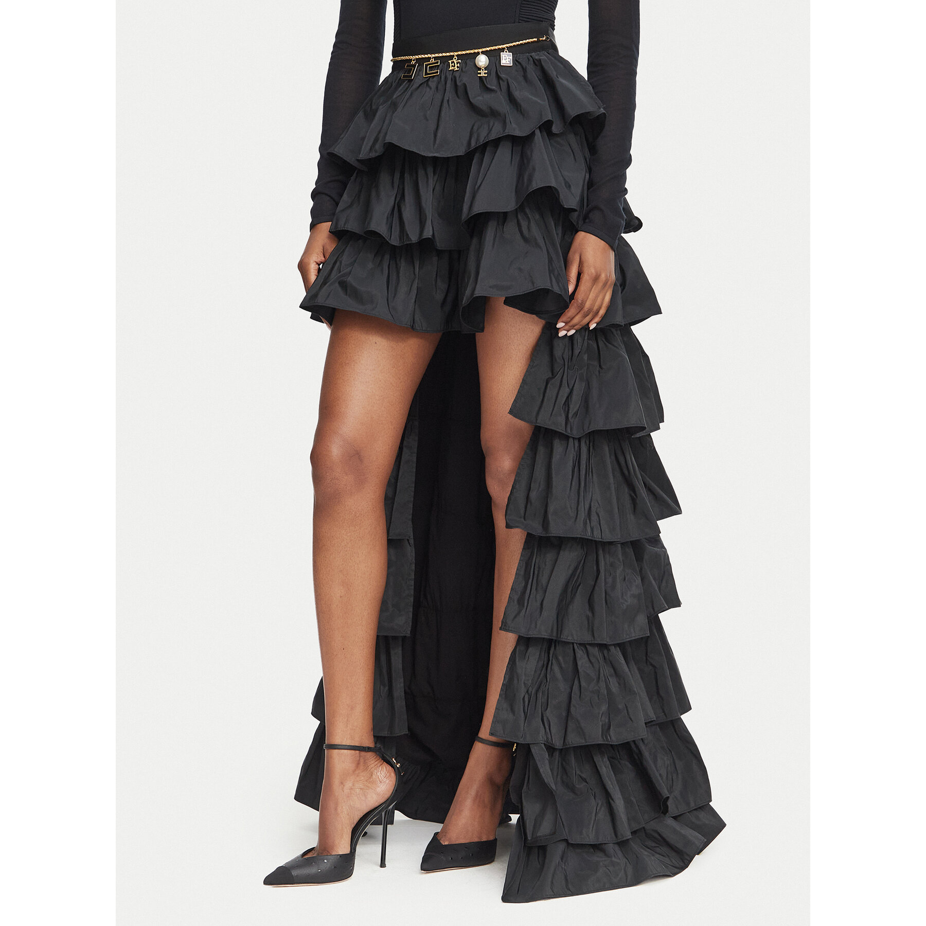 Elisabetta Franchi Maxirock GO-230-67E2-V690 Schwarz Regular Fit