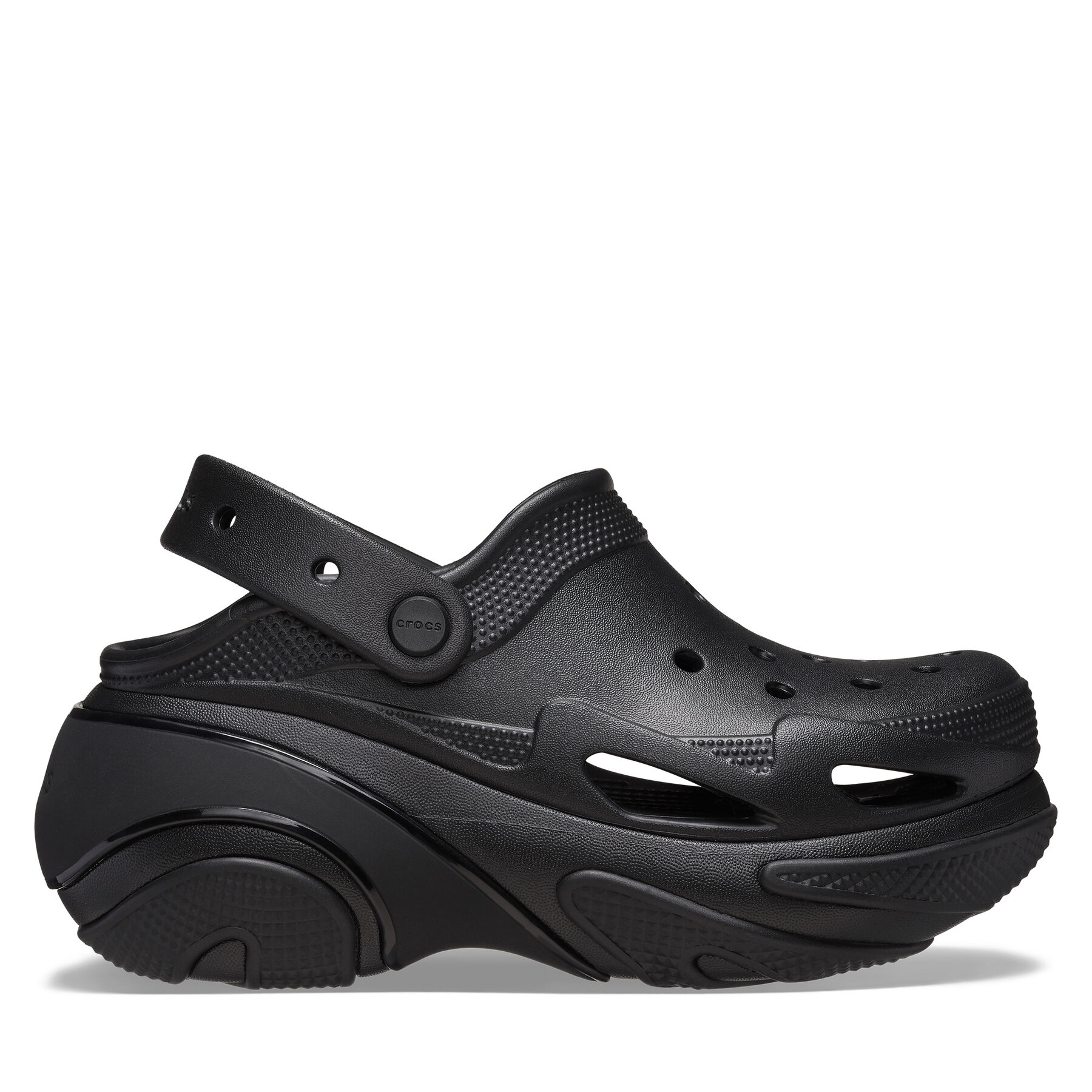 Pantoletten Crocs, Schuhgröße 38_5 Schwarz Bubble Crush Clog 210061