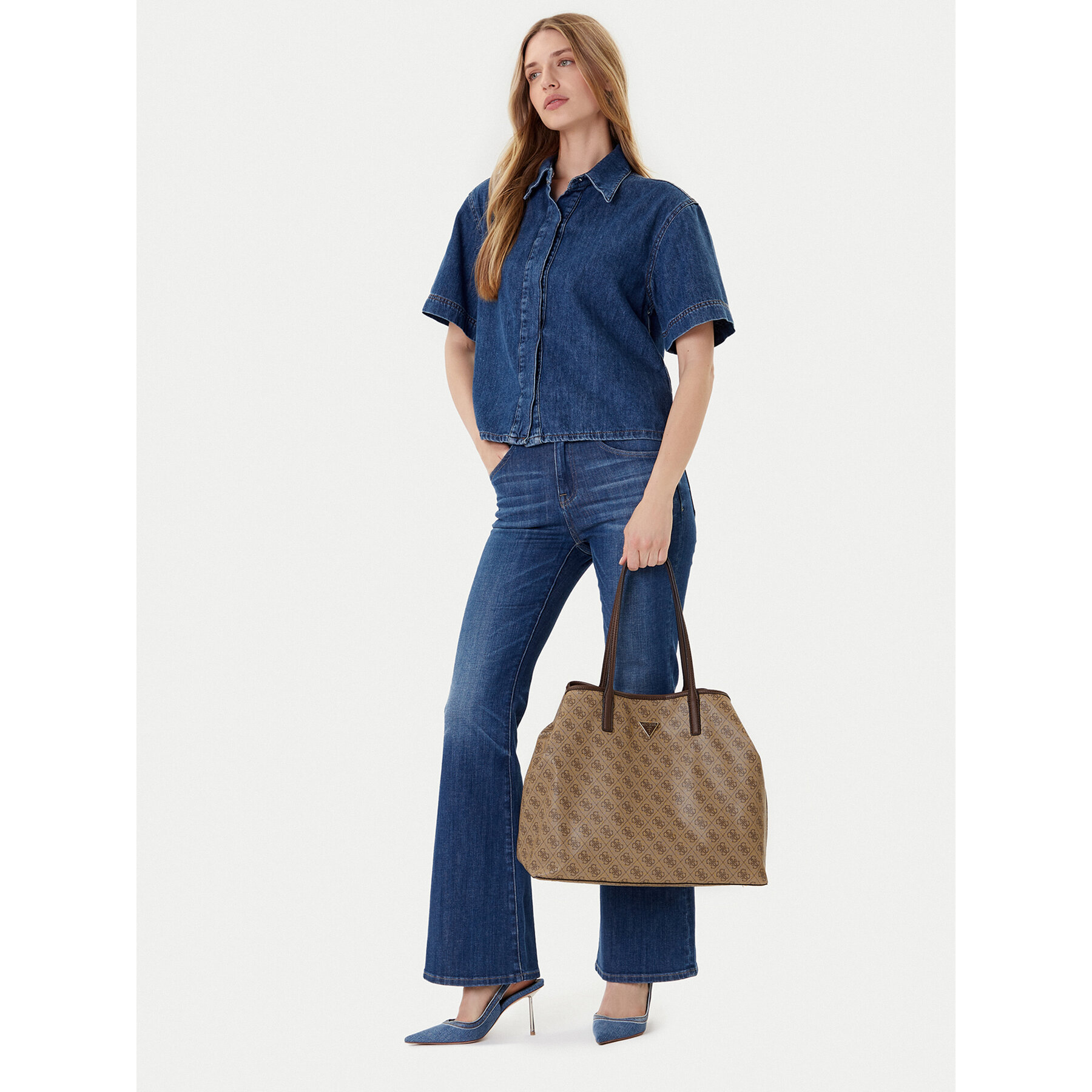 Дамска чанта Guess Victtoria HWESG9 51429 Кафяв