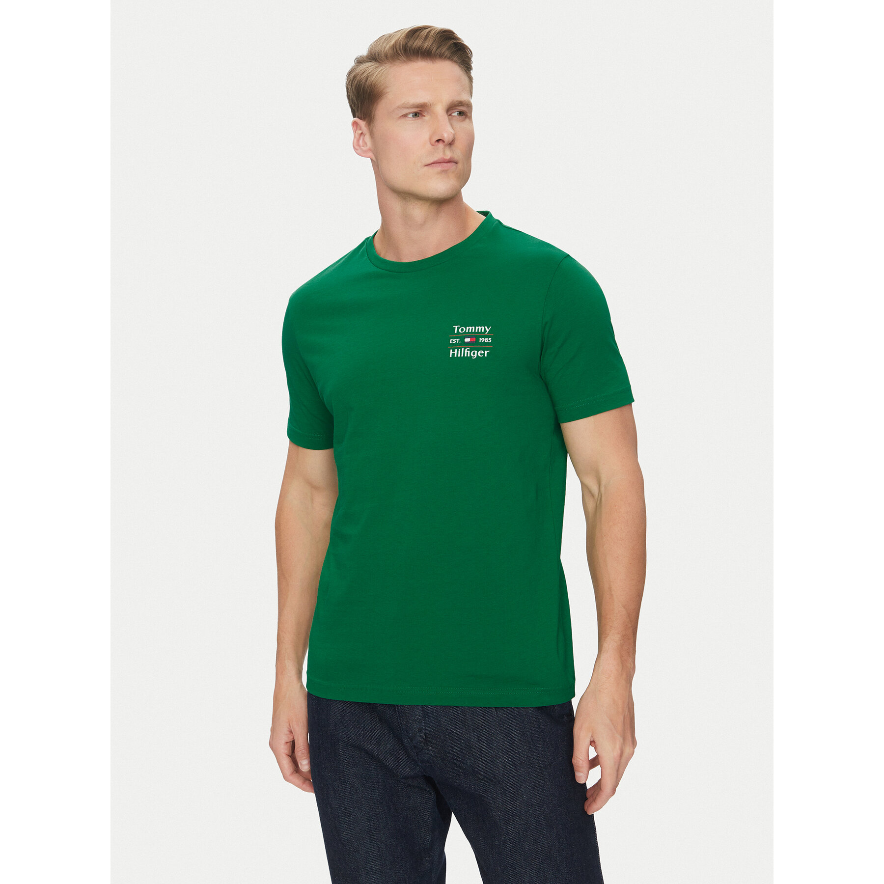 Tommy Hilfiger Póló Stack MW0MW38622 Zöld Regular Fit