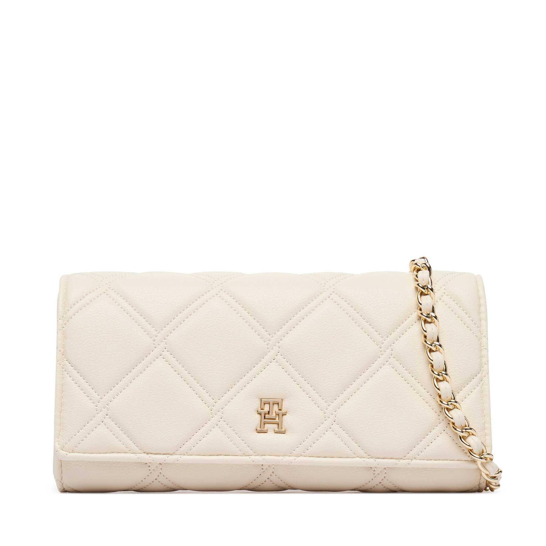 Ročna torba Tommy Hilfiger Th Feminine Wallet On Chain AW0AW18795 Kremna