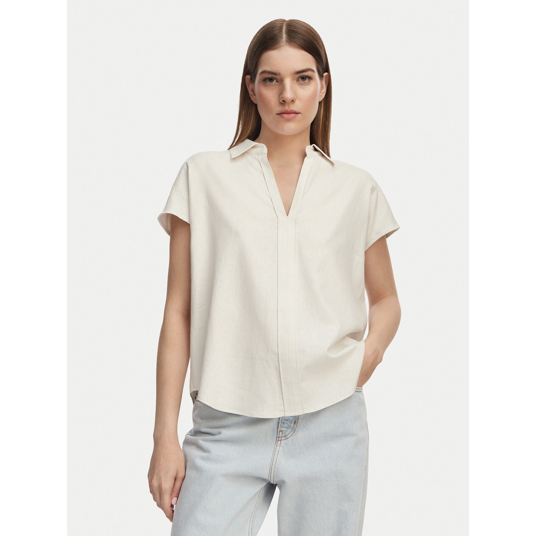 Calvin Klein Jeans Camicia Monogram LV04RC276G Beige Chiaro Slim Fit