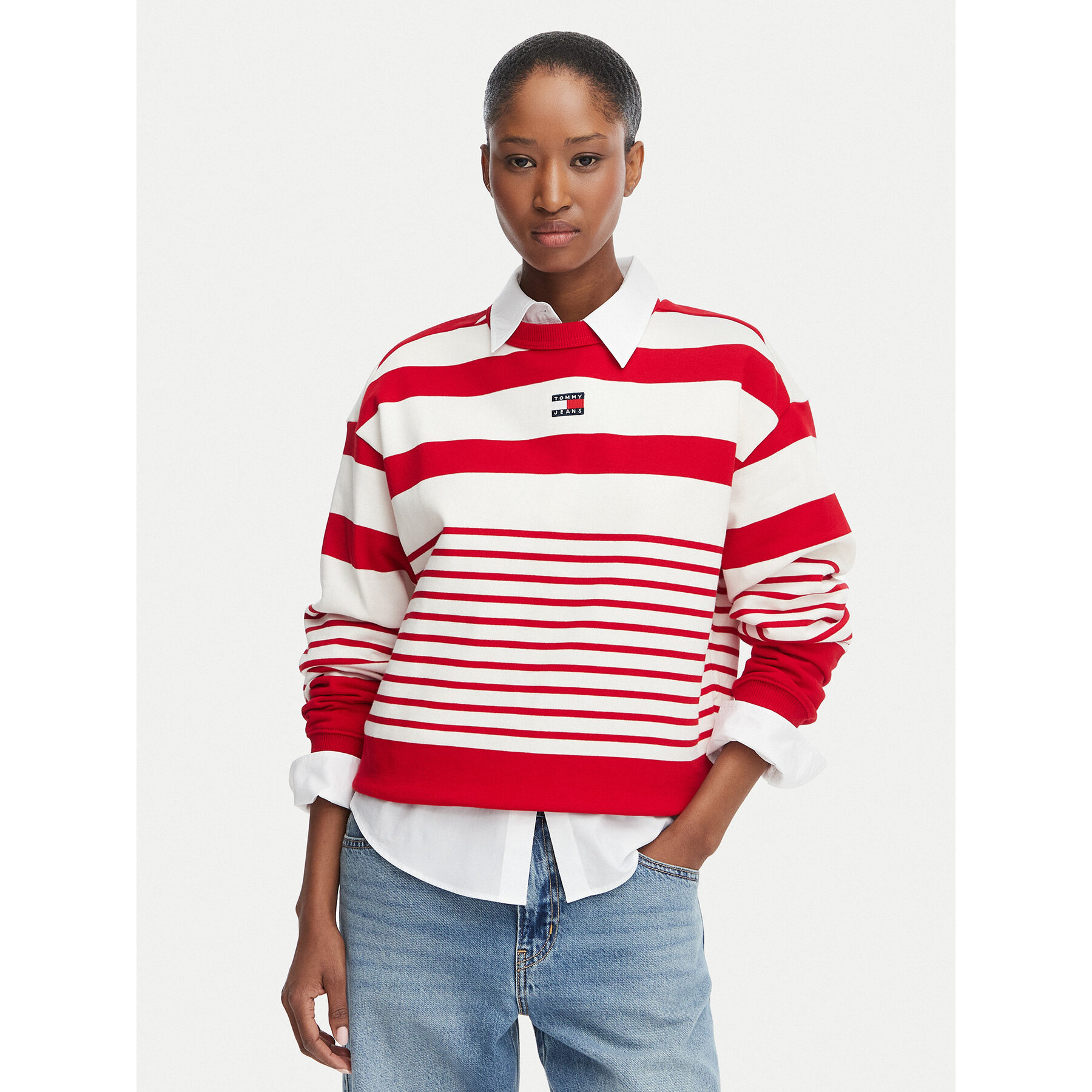 Tommy Jeans Sweatshirt DW0DW22824 Rot Regular Fit