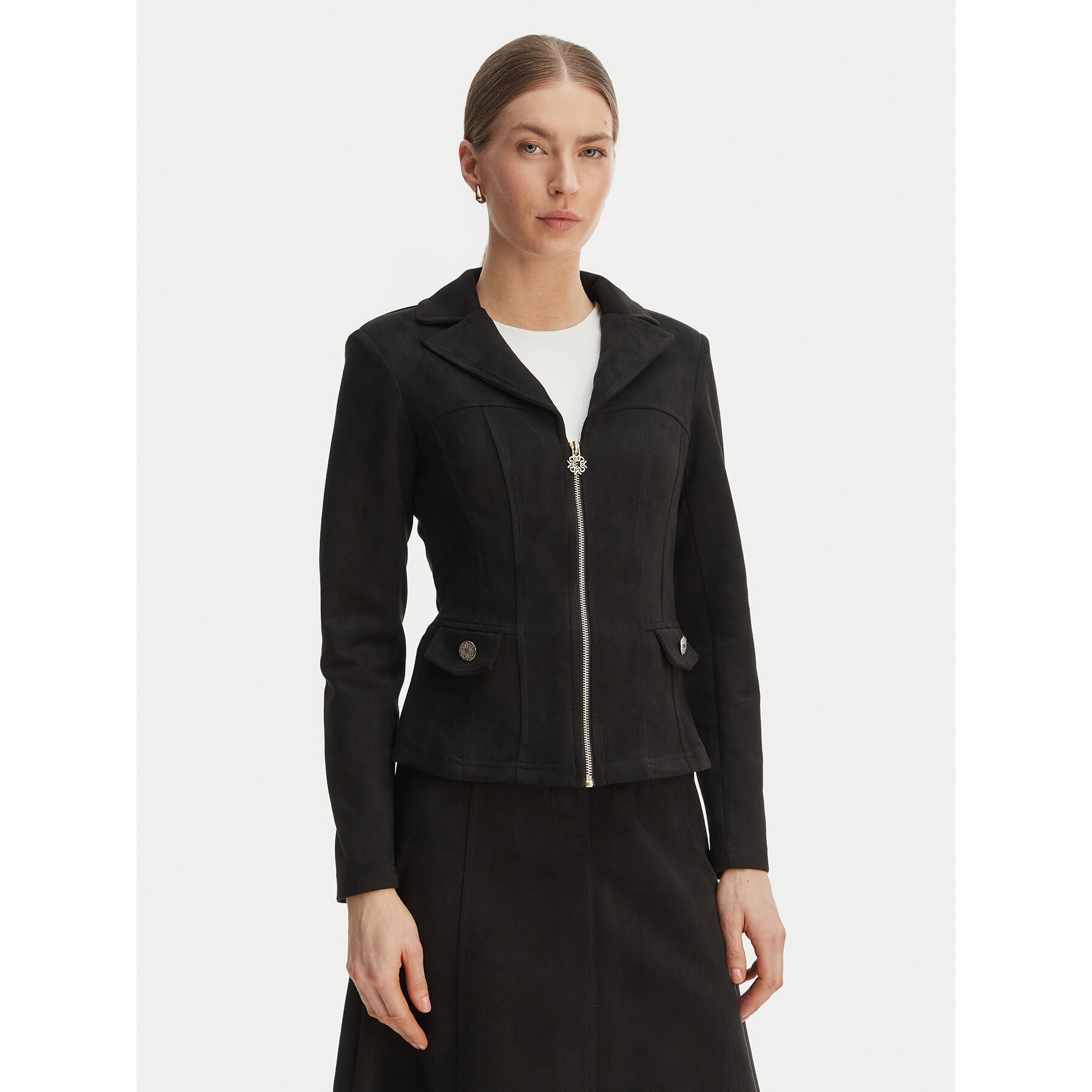 Rinascimento Jacke aus Kunstleder CFC0127914003 Schwarz Slim Fit